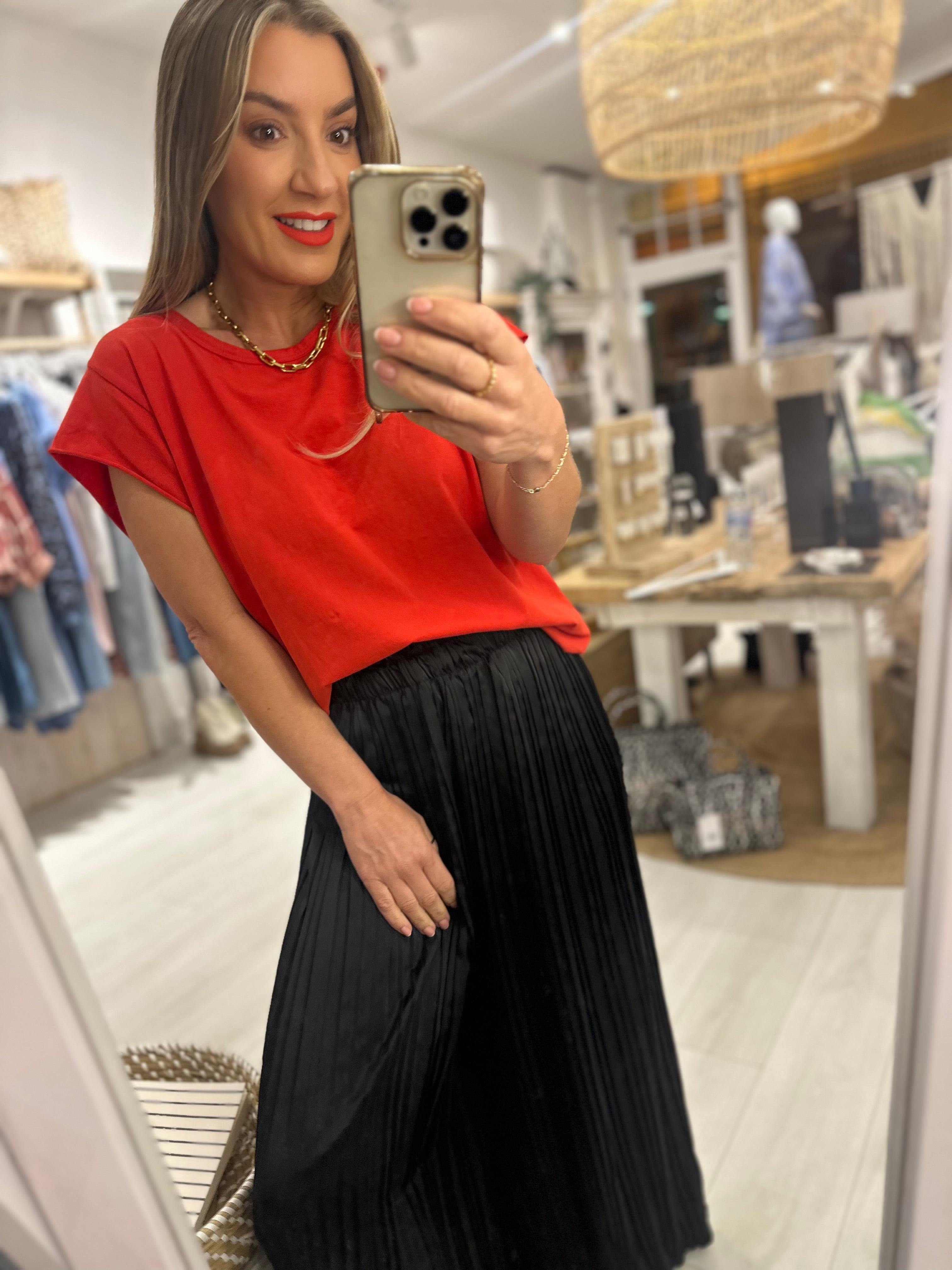 Iris Satin Pleated Trouser