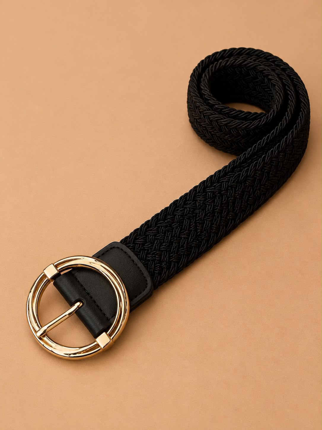 Woven Circle Buckle Belt