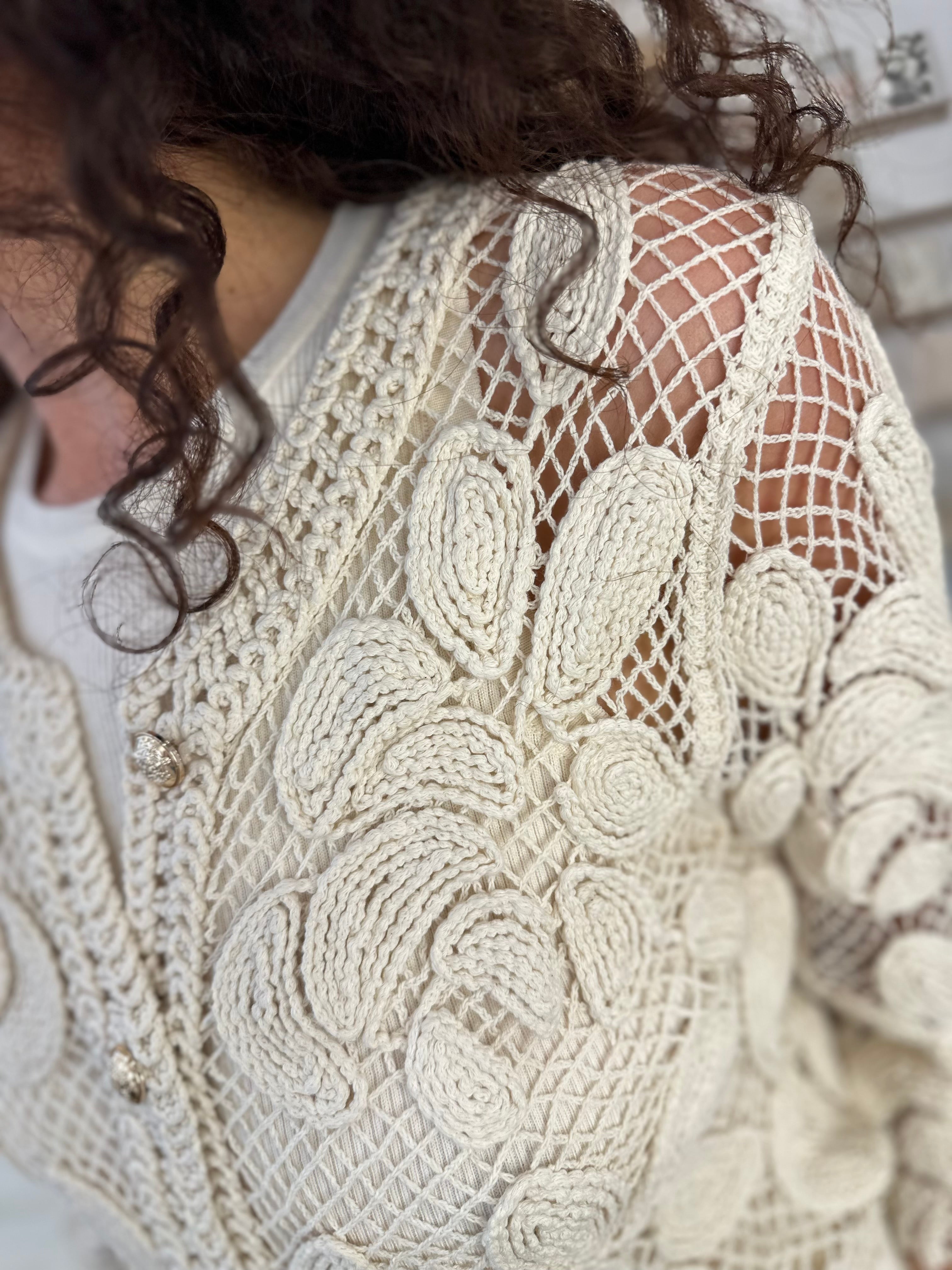 Bohemia 3/4 Sleeve Crochet Cardigan