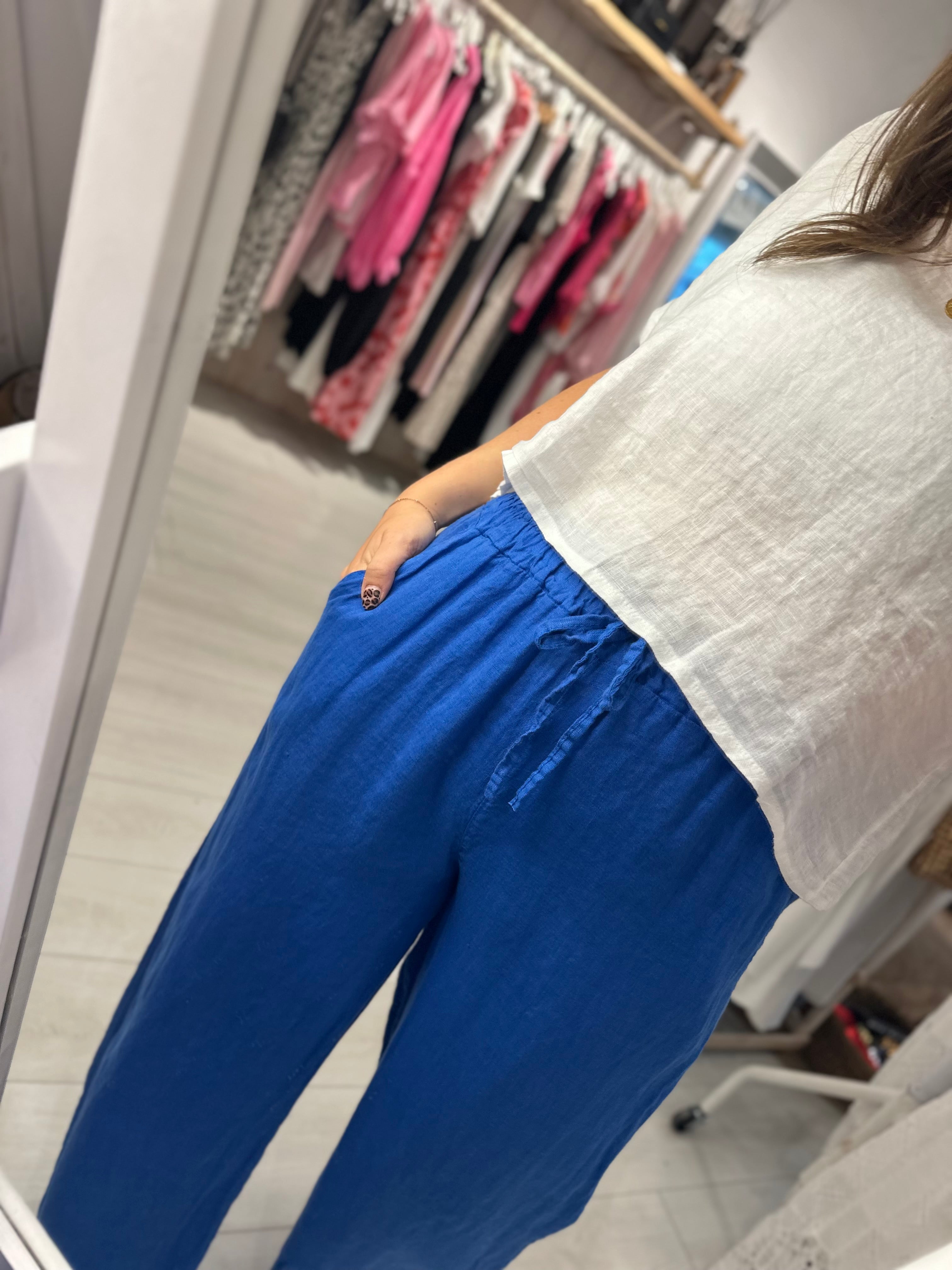 Wilma Wide Leg Linen Mix Trousers