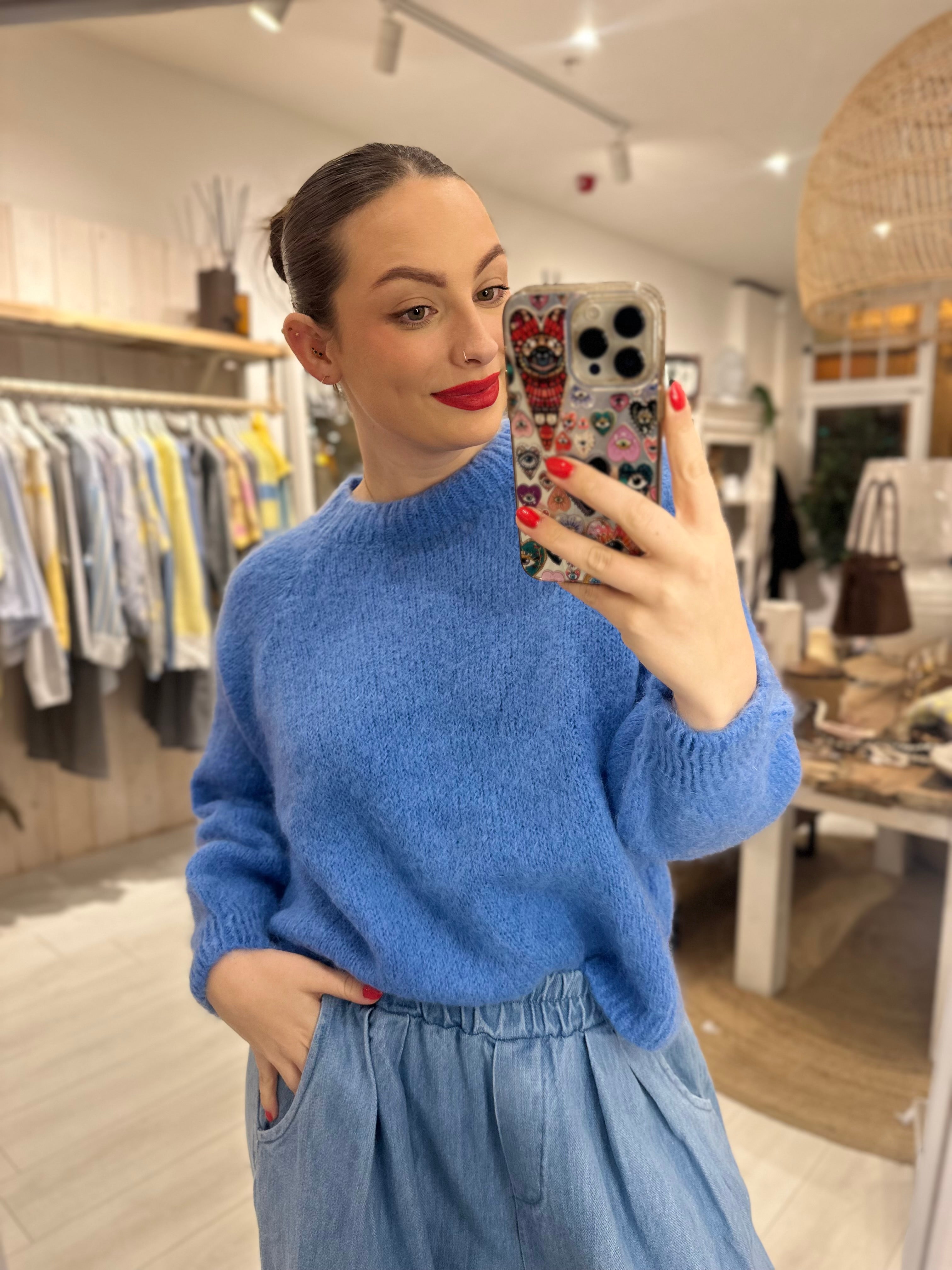 Woody Wool Crew Neck Blue