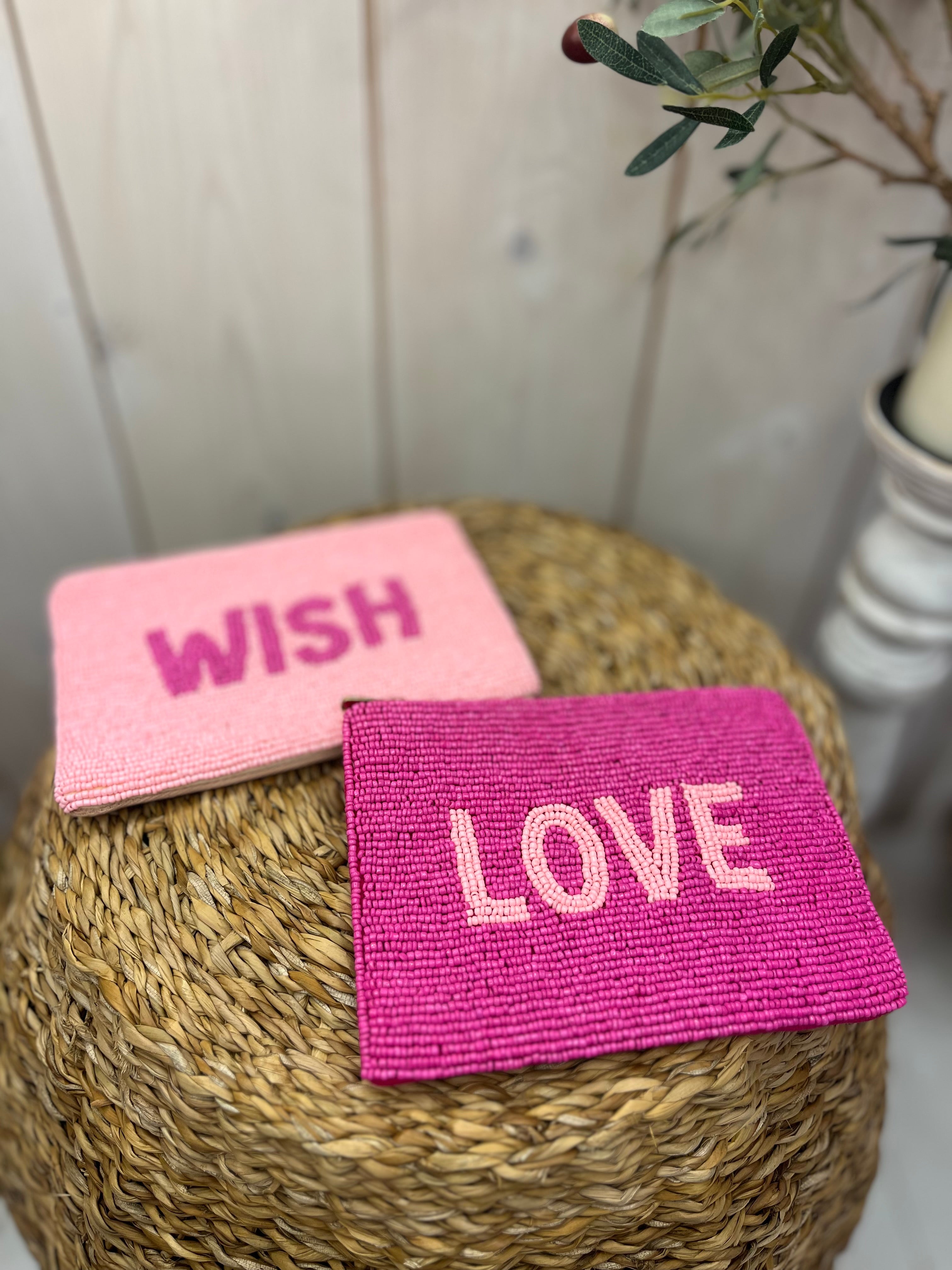 Beaded Wording Purse