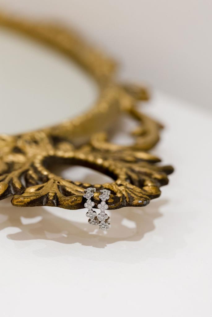 Crystal Clover Hoop Earrings