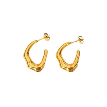 Misshapen Hoop Earrings in 18K Gold Plate