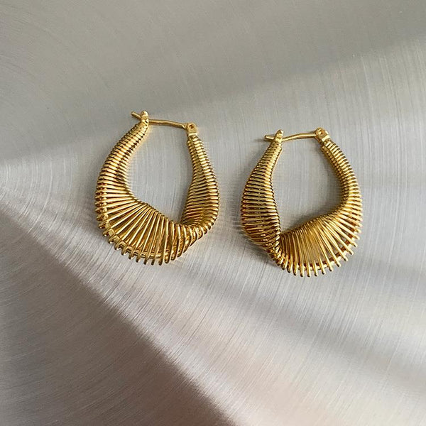 Misshapen Hoop Earrings in Gold