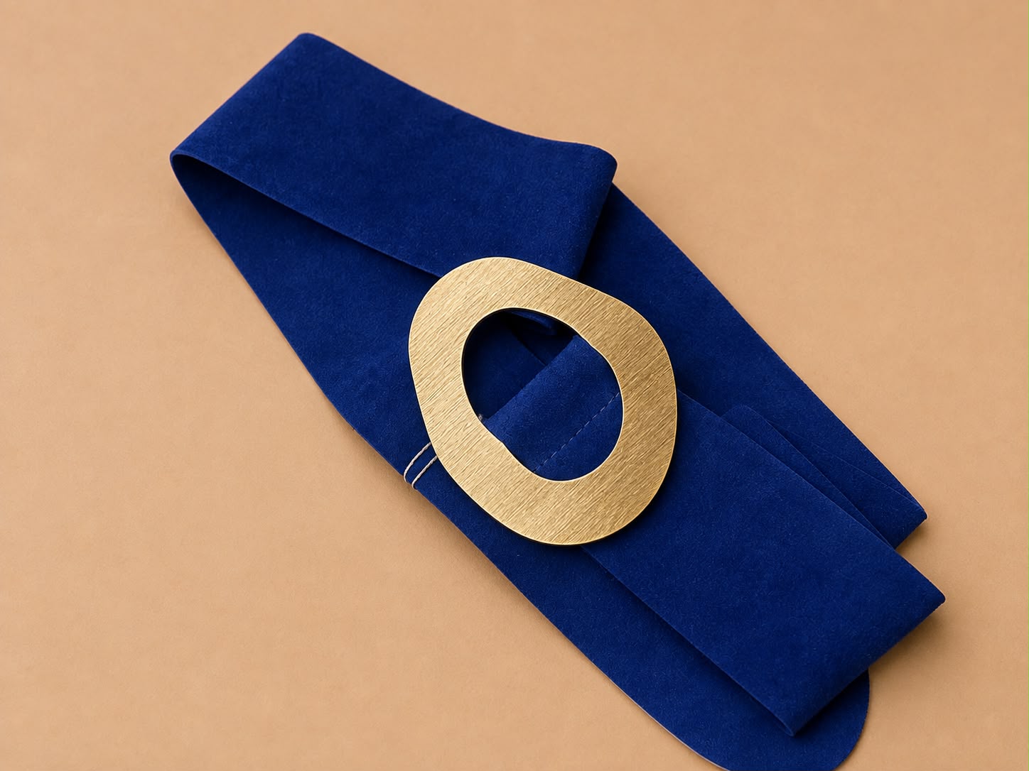 Brushed Buckle Wide Belt