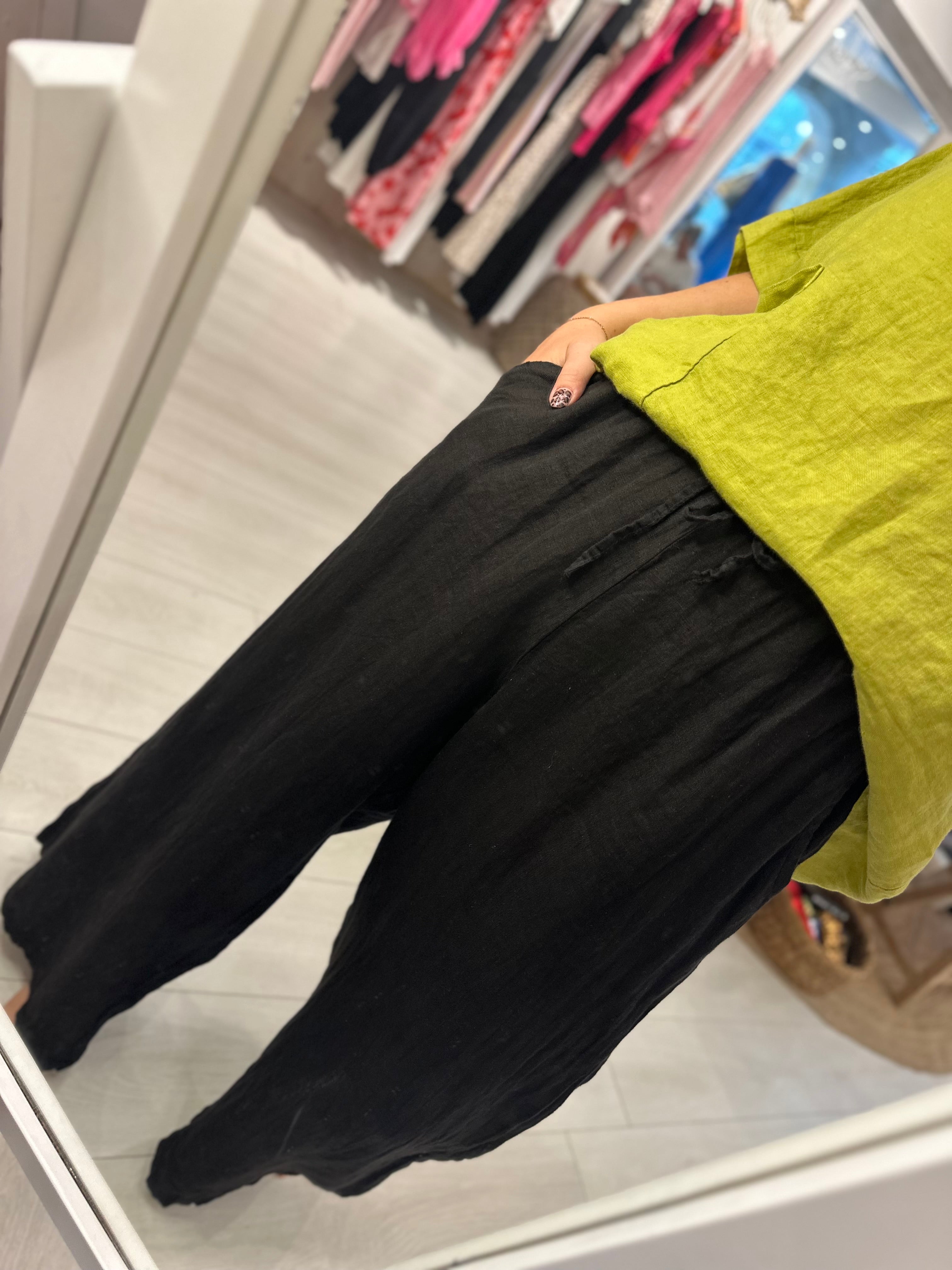 Maria Ultra-Wide Linen Trousers
