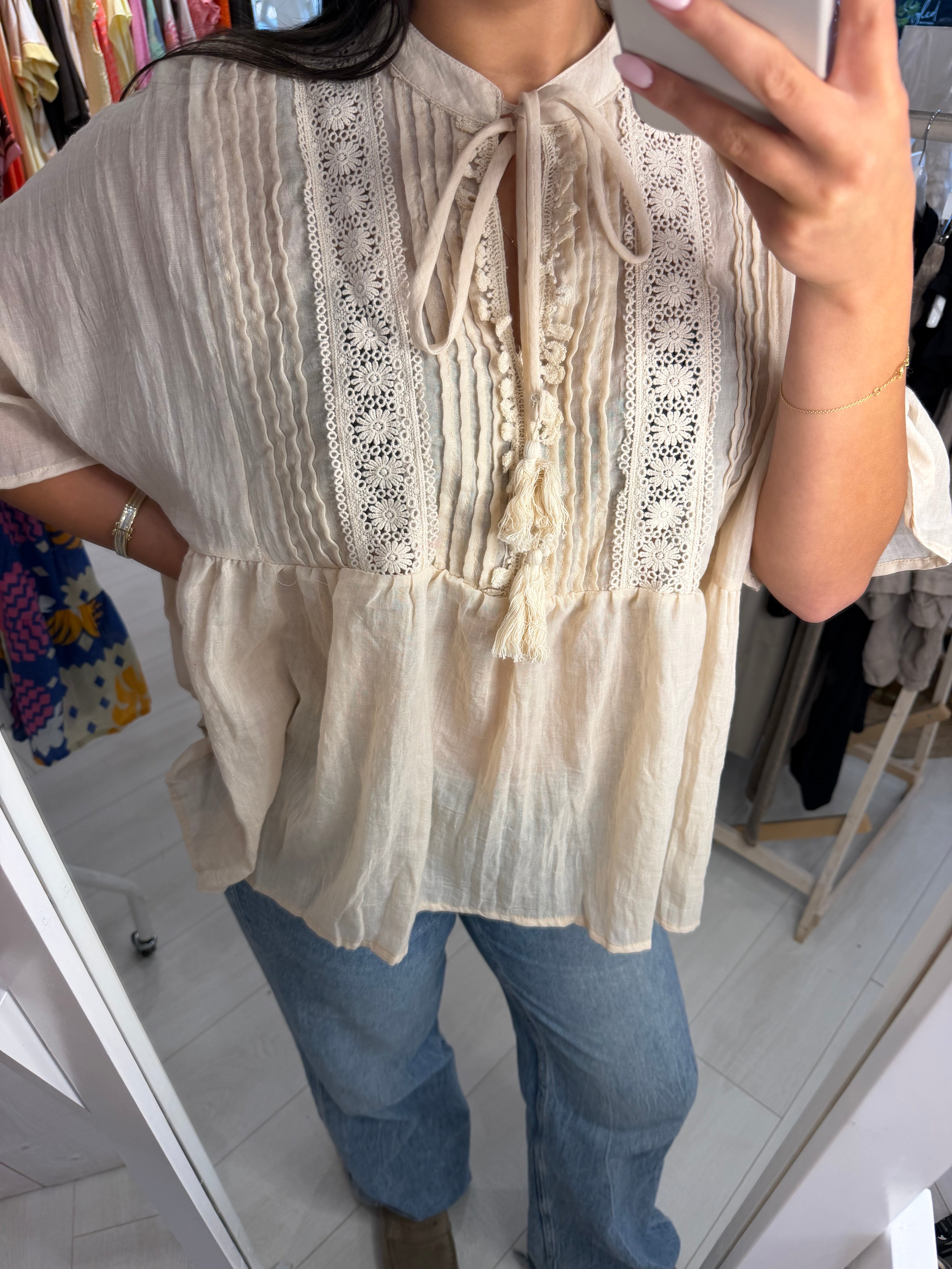 Jemma Crochet Detail Blouse