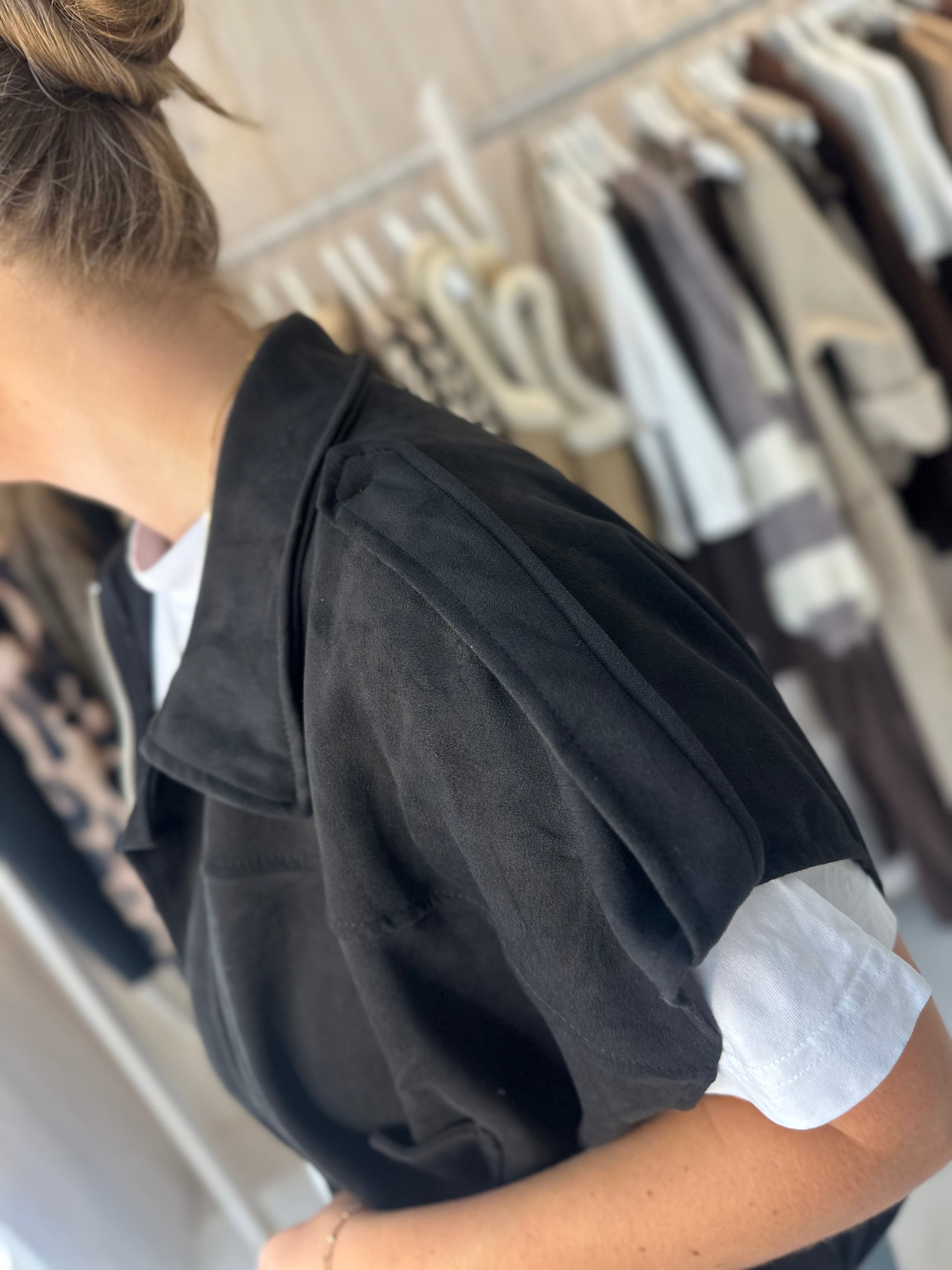 Onyx Faux Suede Gilet