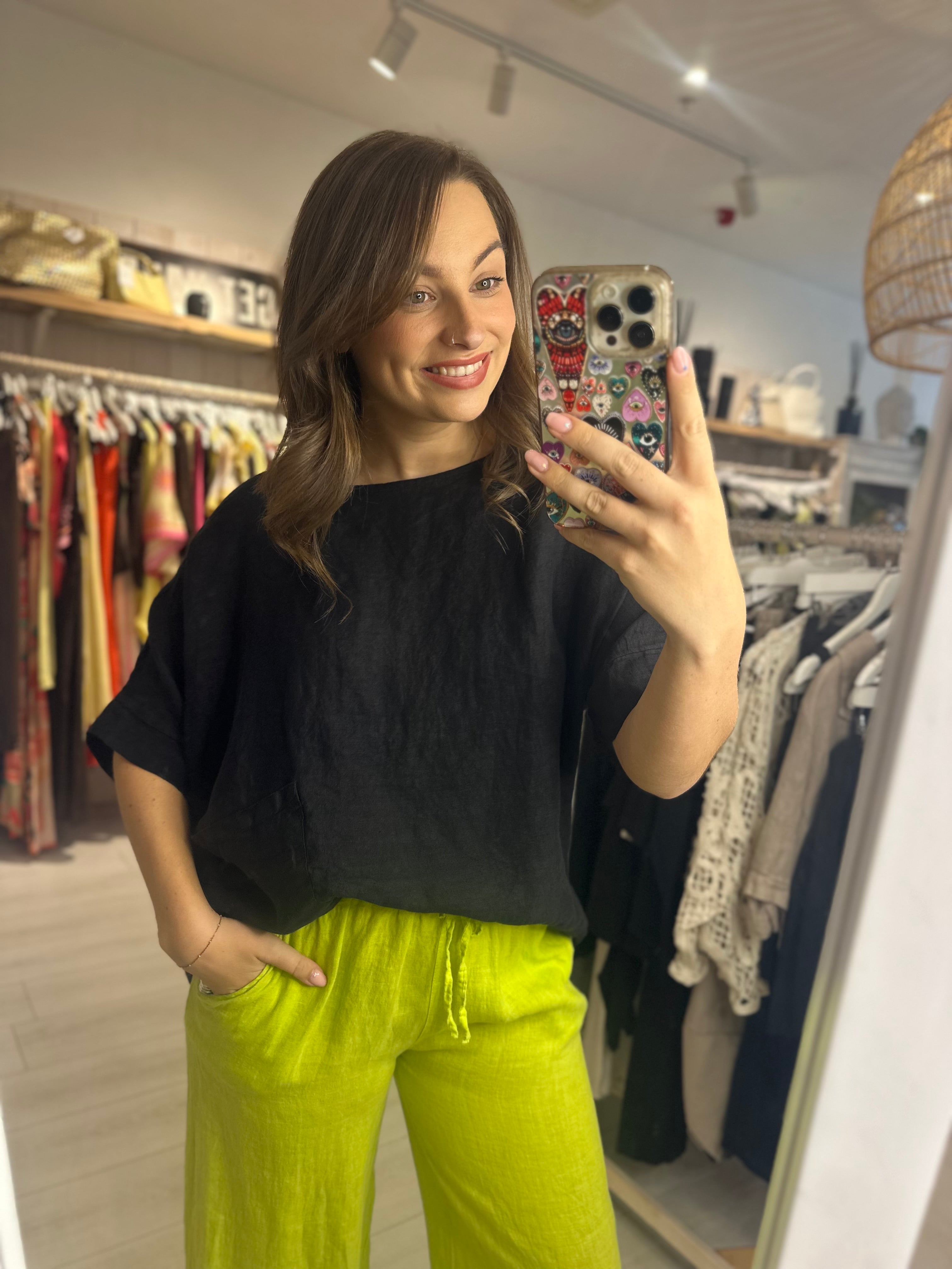Olive Round Neck Top