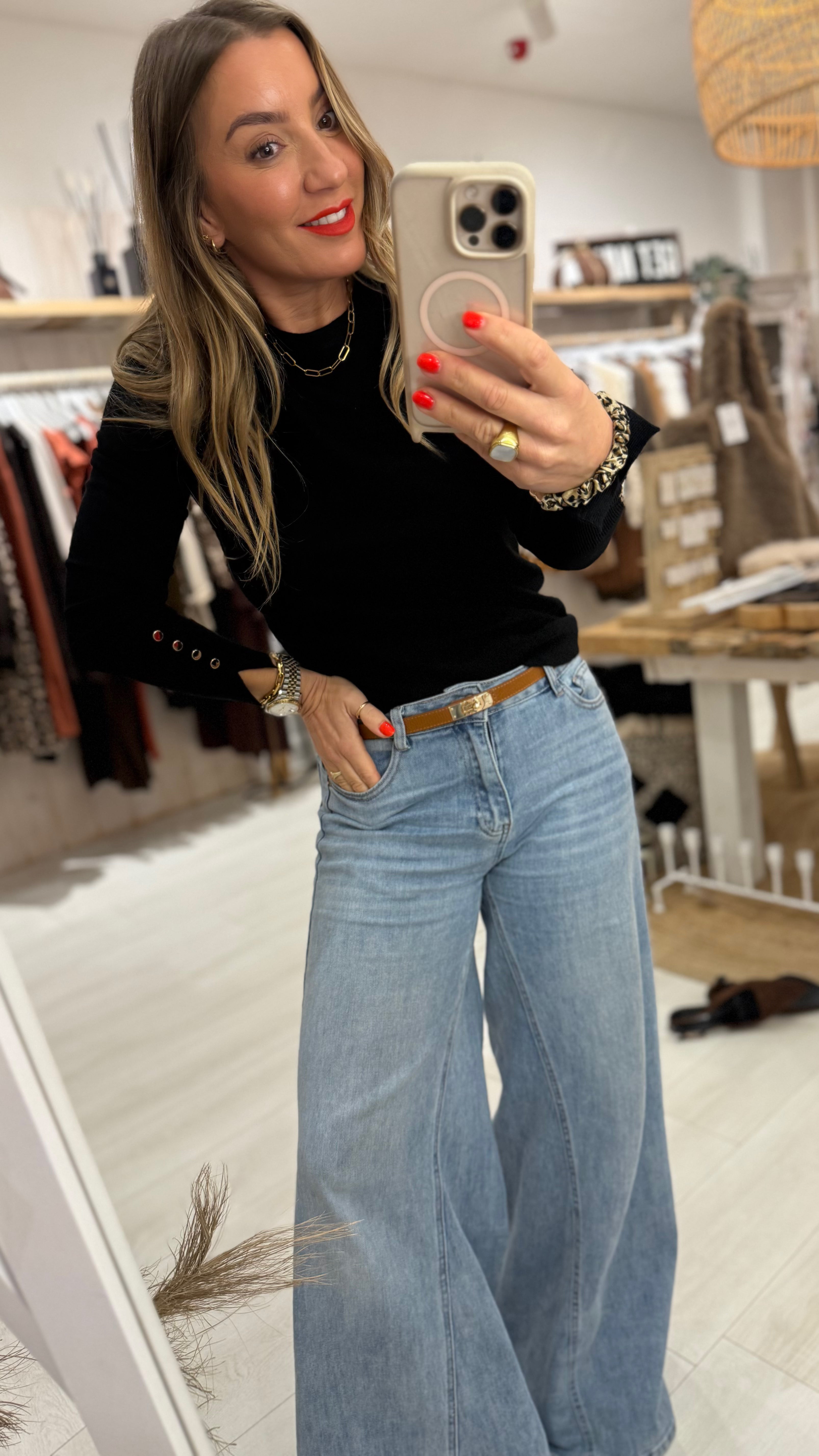 Elsie Gold Button Knit