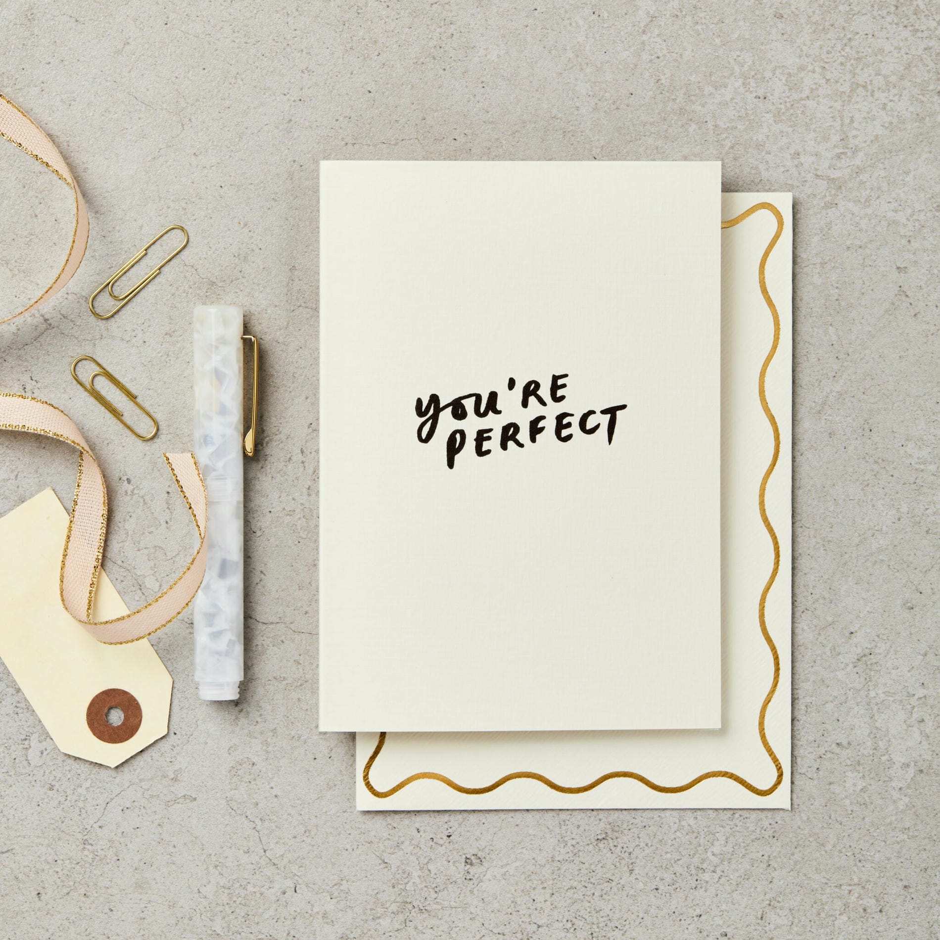 YOU’RE PERFECT HAND-PRINTED CARD