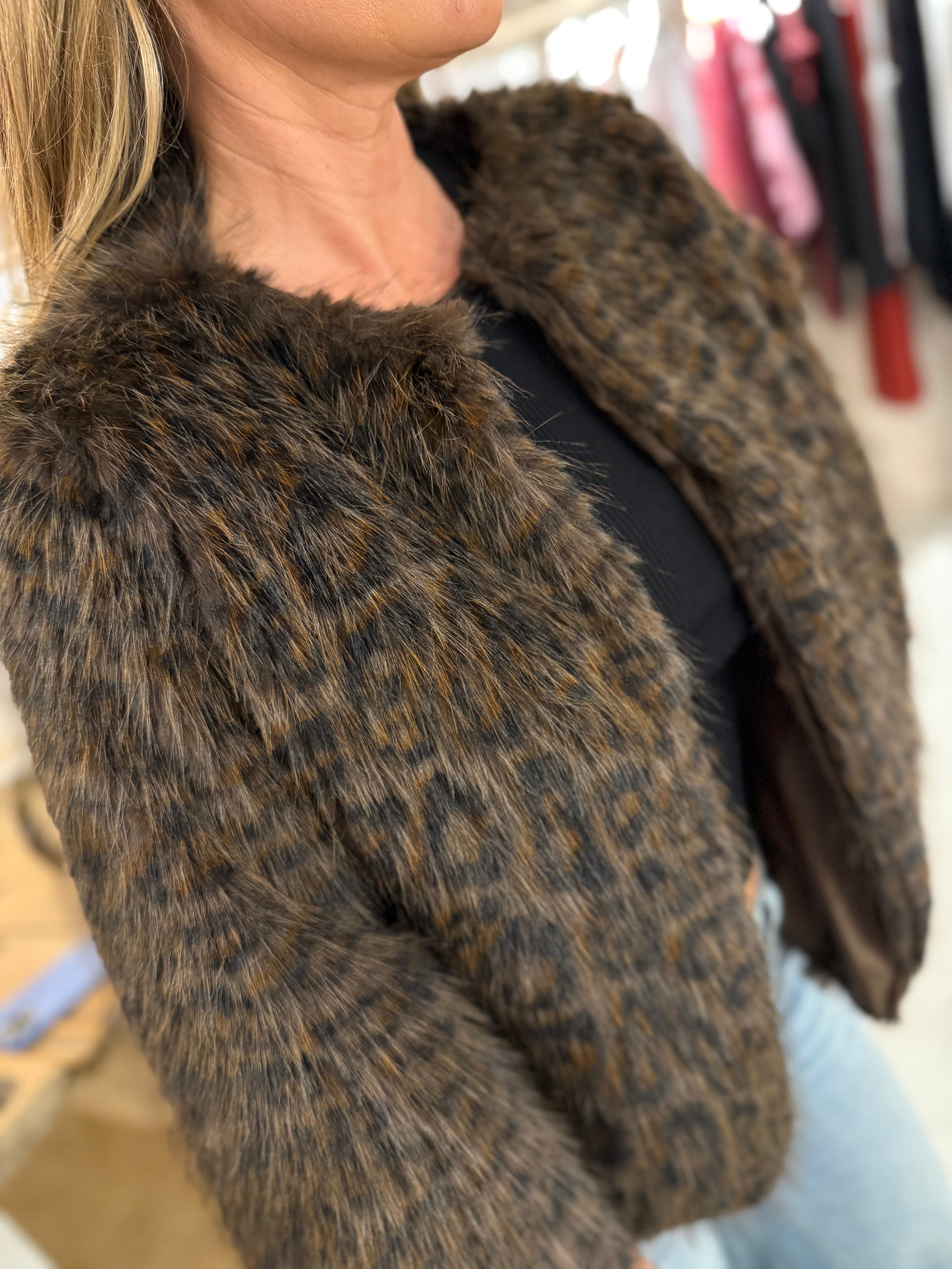 Esther Leopard Fur Jacket