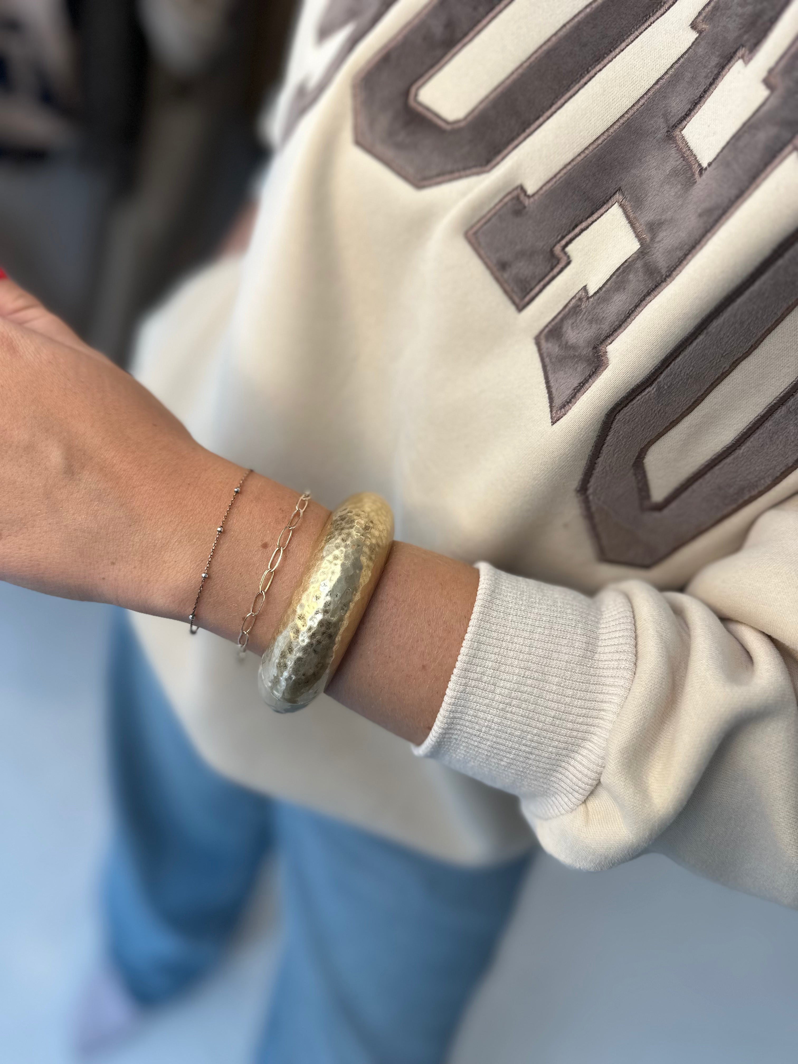 Hammered Gold Bangle