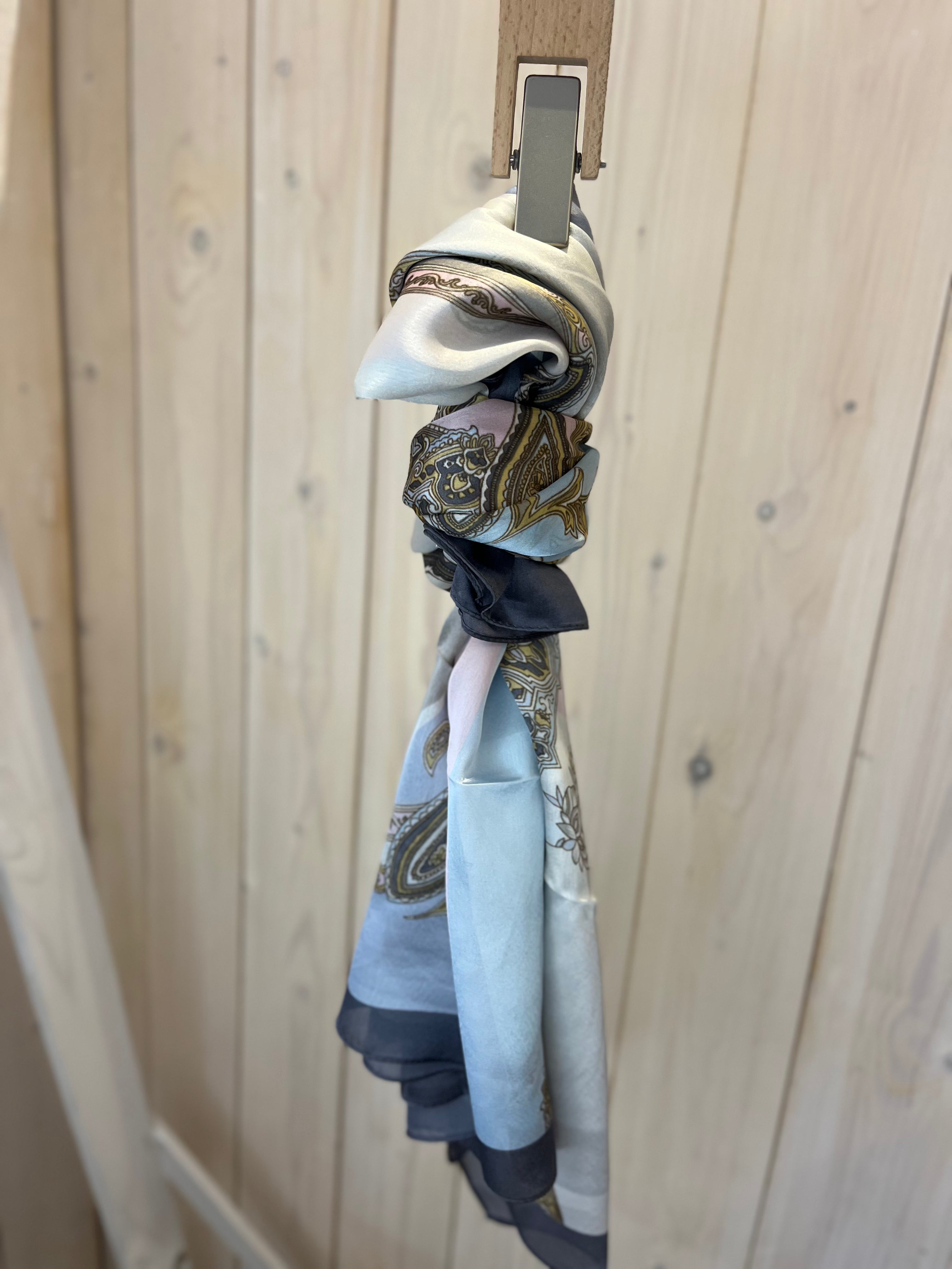 Pastel Paisley Satin Scarf