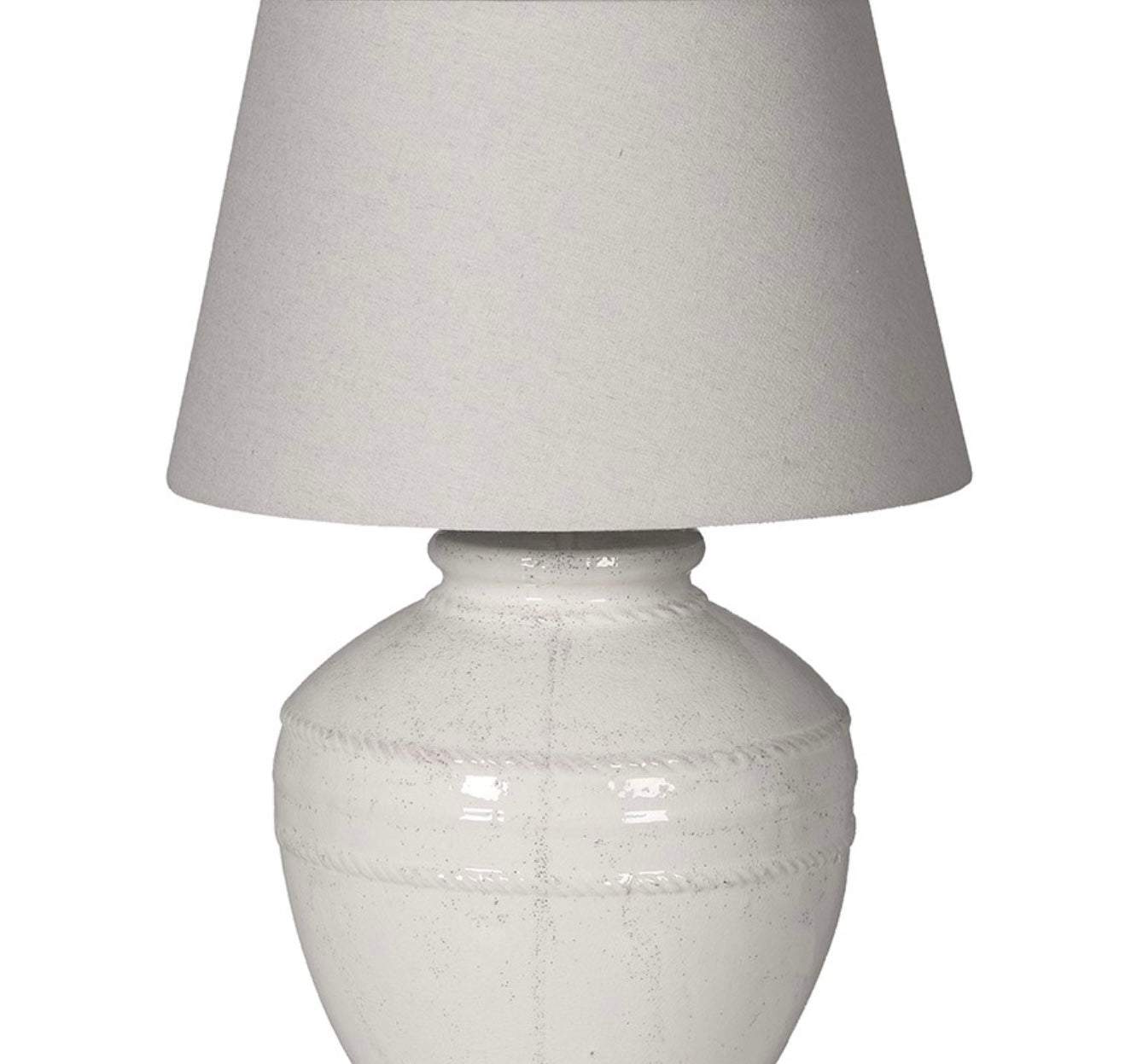 Copra Table Lamp with Linen Shade