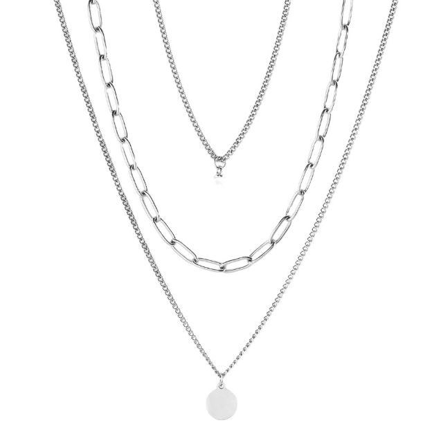 Triple layer pearl drop necklace