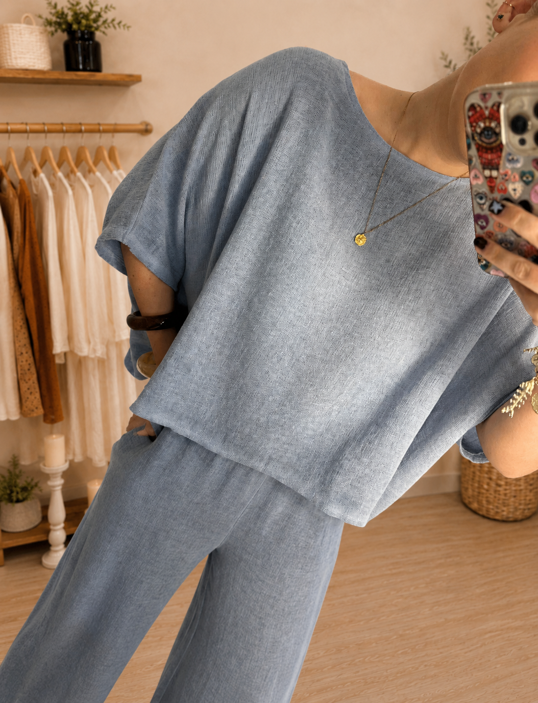 Aubrey Button Back Top