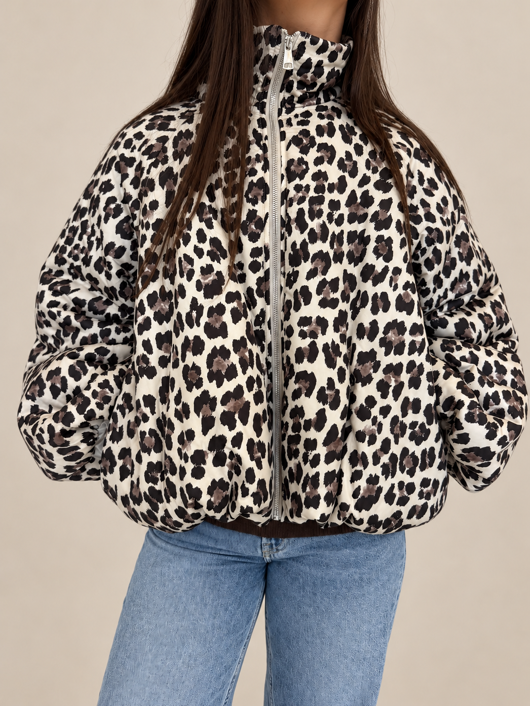 Stella Leopard Puff Sleeve Coat