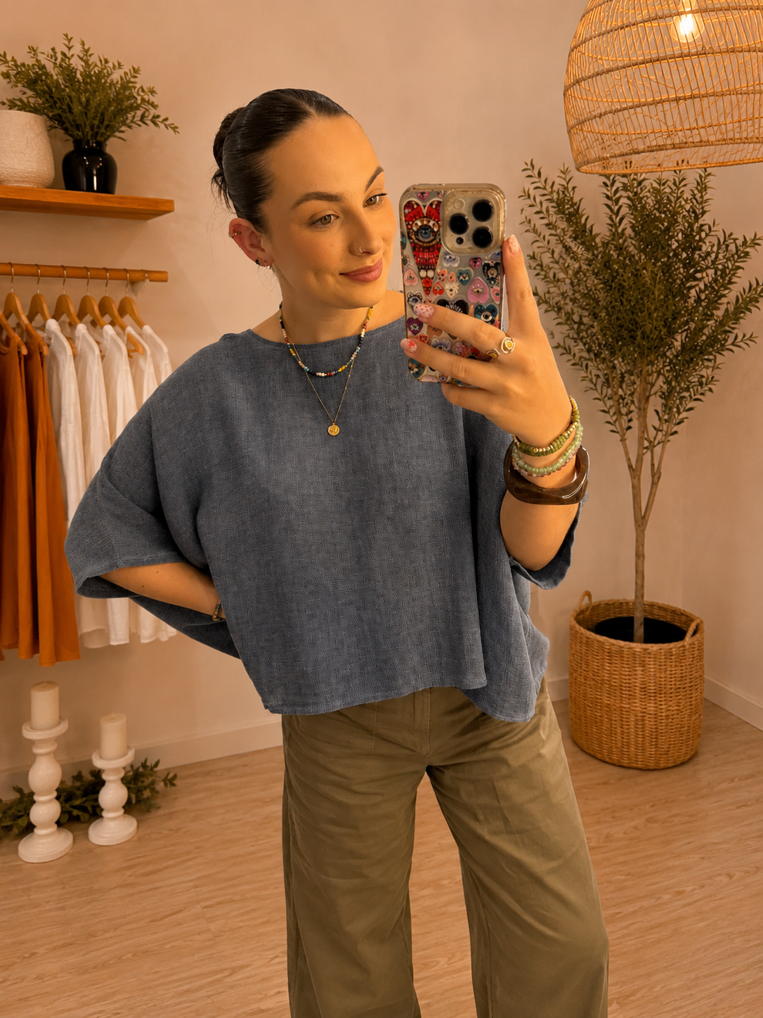 Aubrey Button Back Top