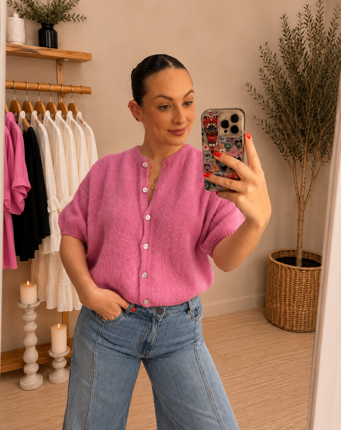 Maddie Mohair Short Sleeved Cardigan