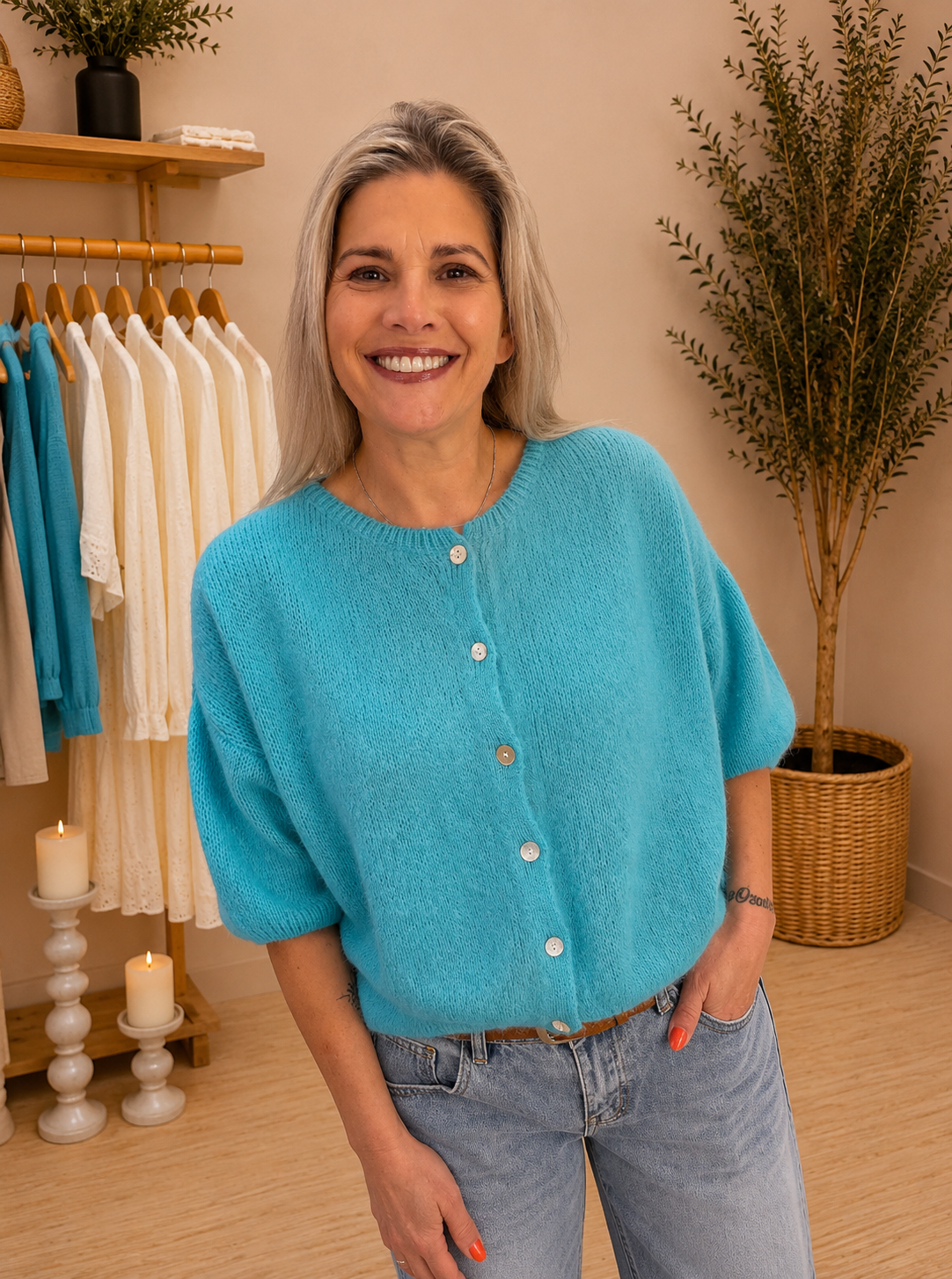 Maddie Mohair Short Sleeved Cardigan