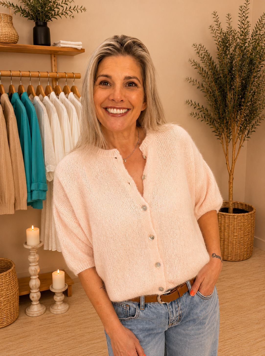 Maddie Mohair Short Sleeved Cardigan