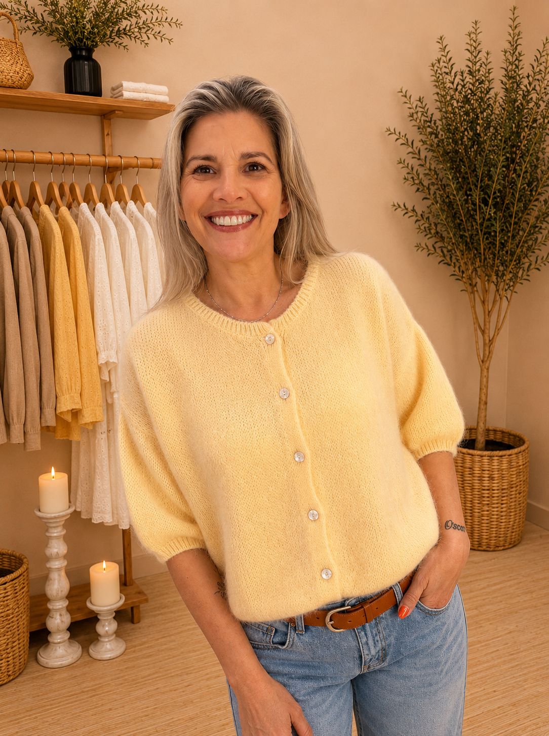 Maddie Mohair Short Sleeved Cardigan