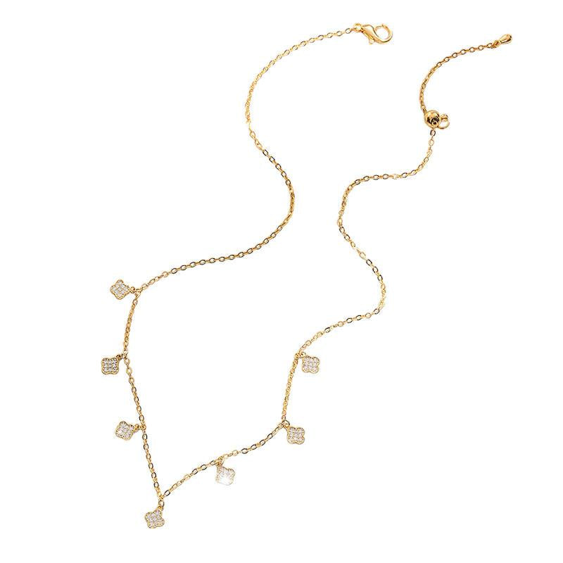 Mini Multi Clover Drop Necklace