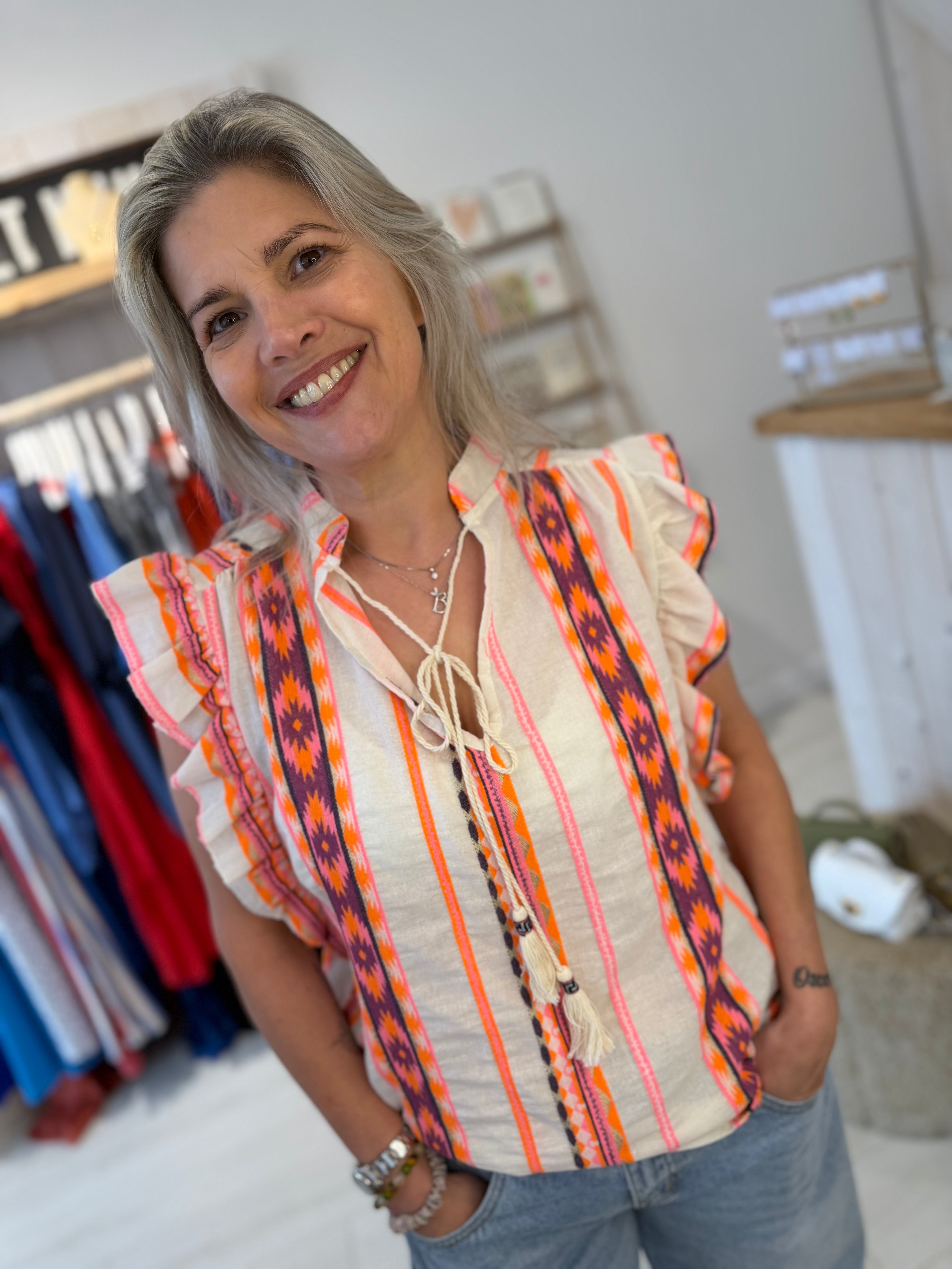Lexi Aztec Frill Vest