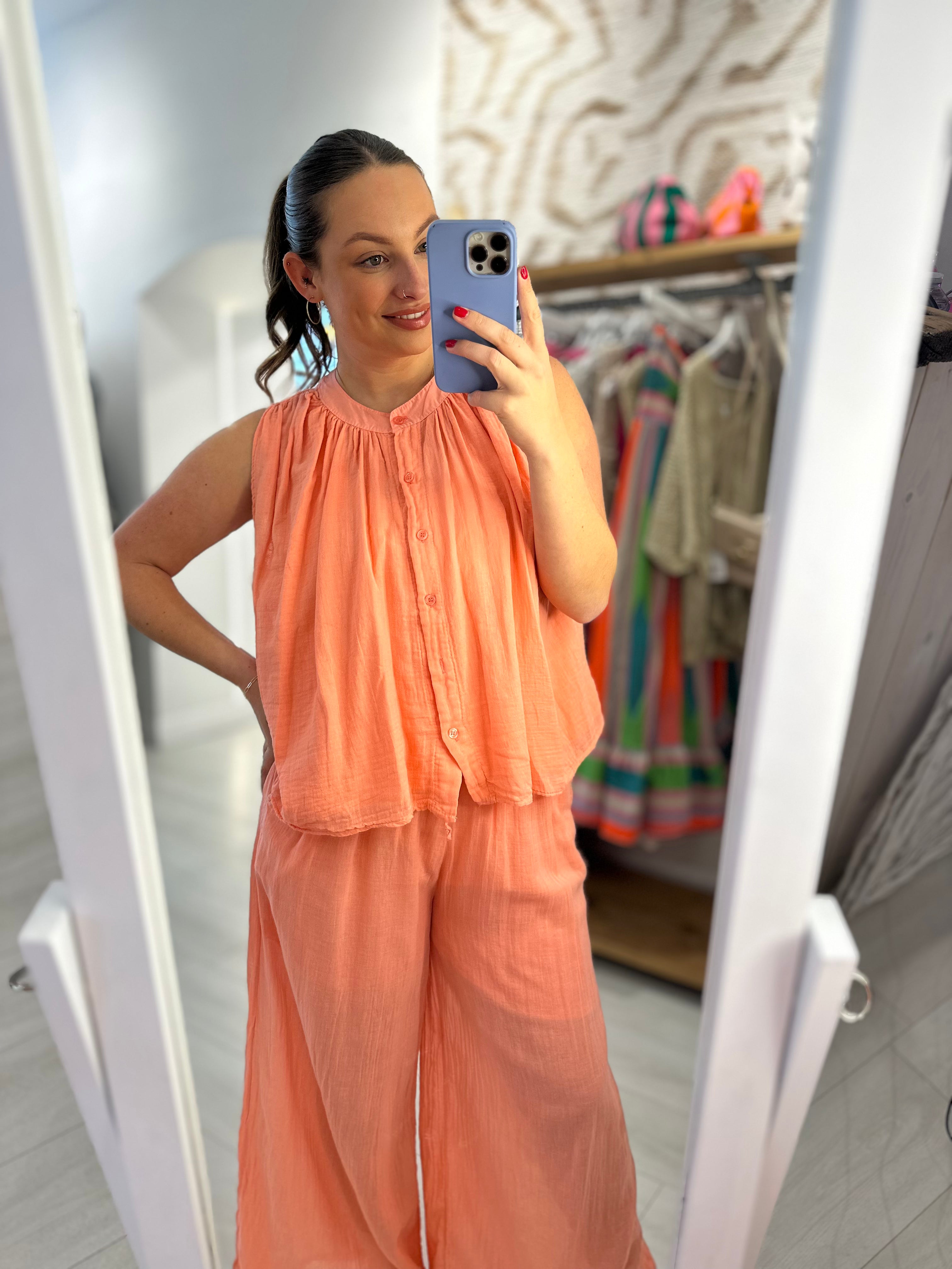 Poppy Cotton Wide Leg Trousers