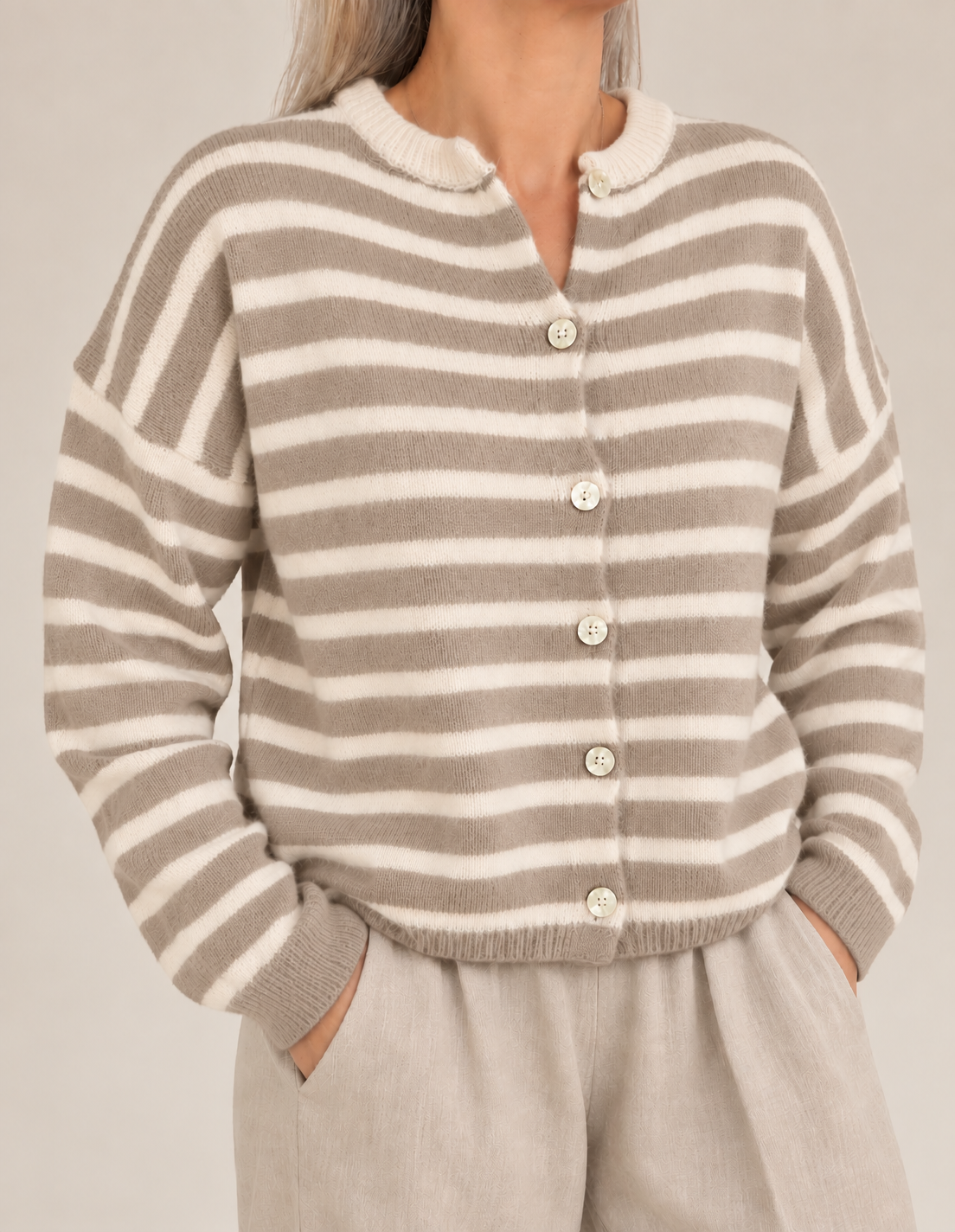 Alfie Alpaca Striped Cardigan