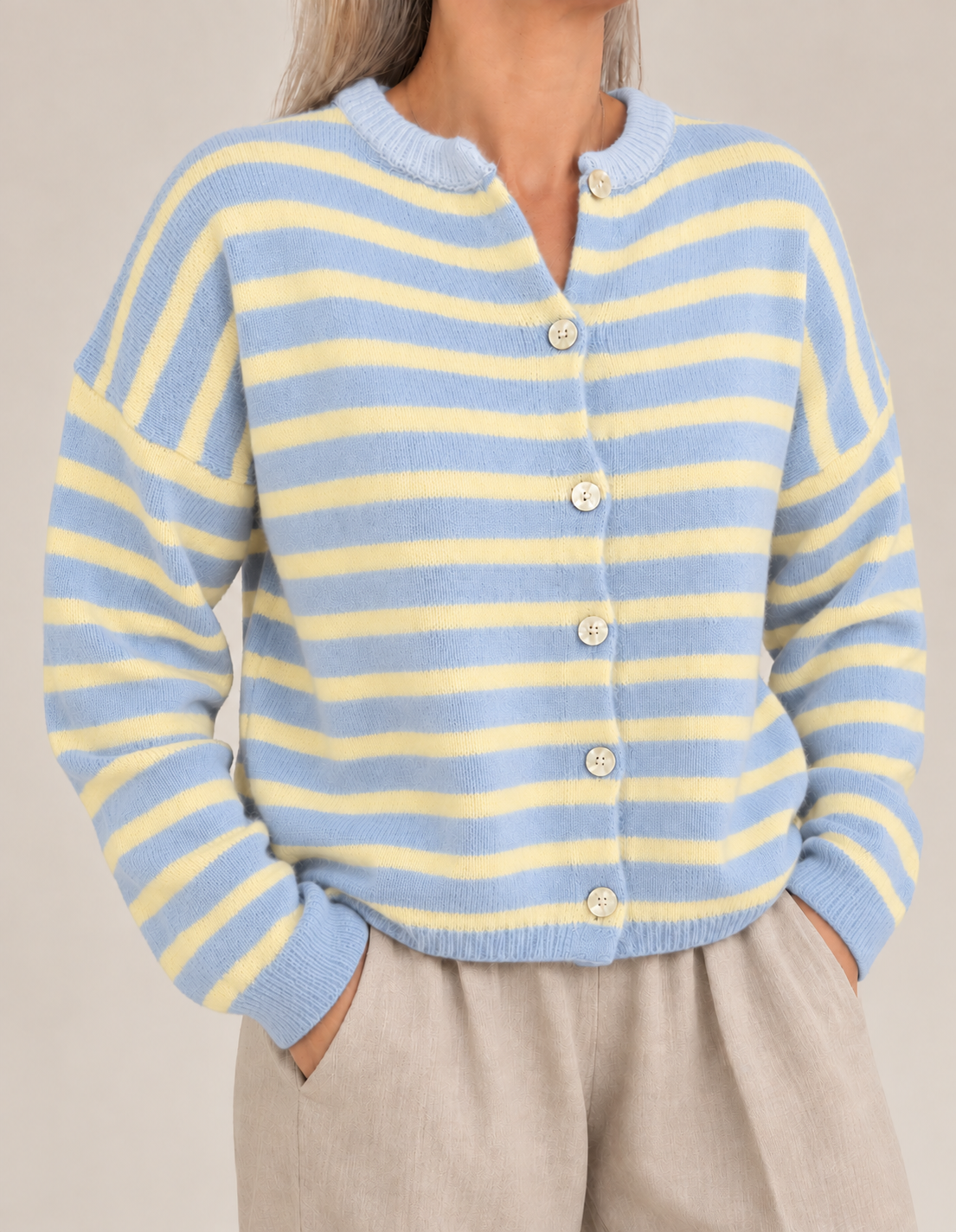 Alfie Alpaca Striped Cardigan