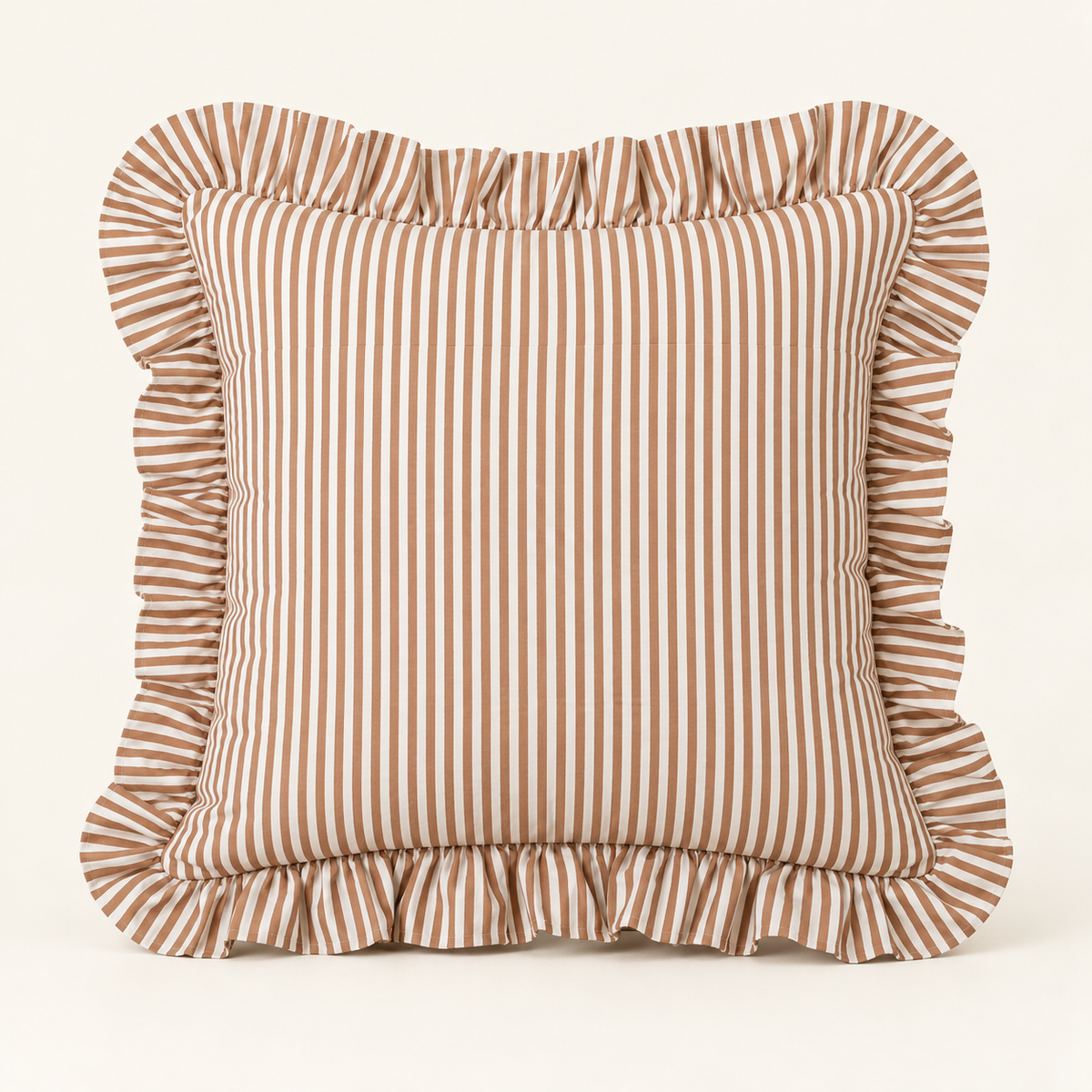 Umber Stripe Ruffle Cotton Cover