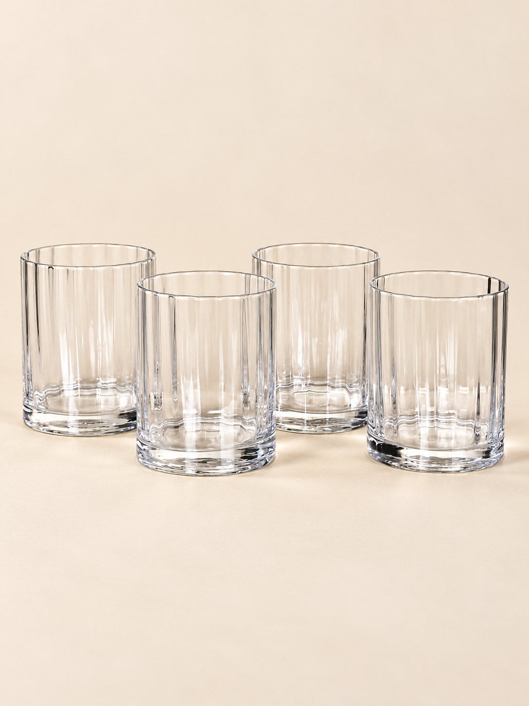 Set of 4 Ribbed Whisky Glasses