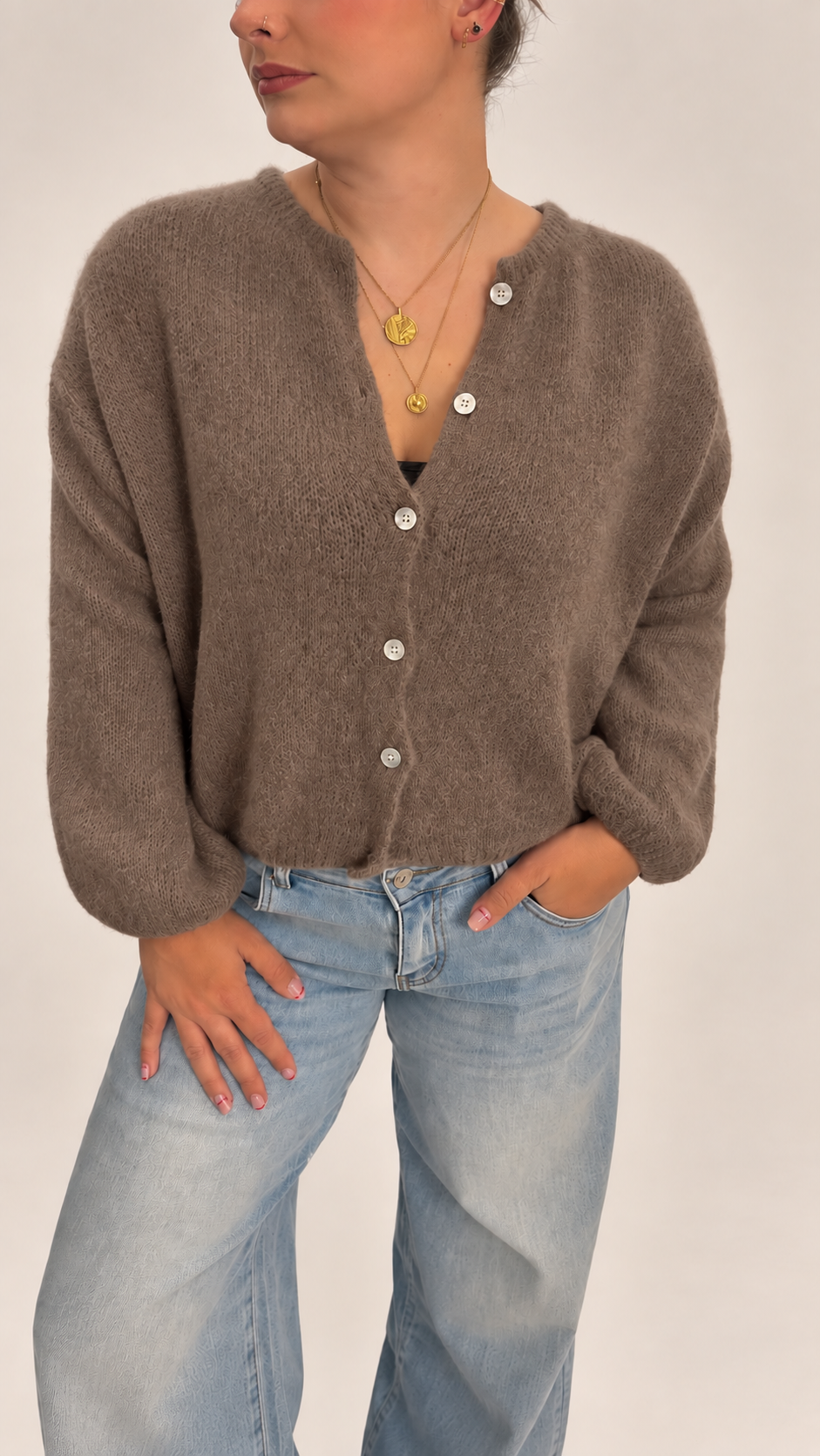 Maddie Mohair Long Sleeved Cardigan