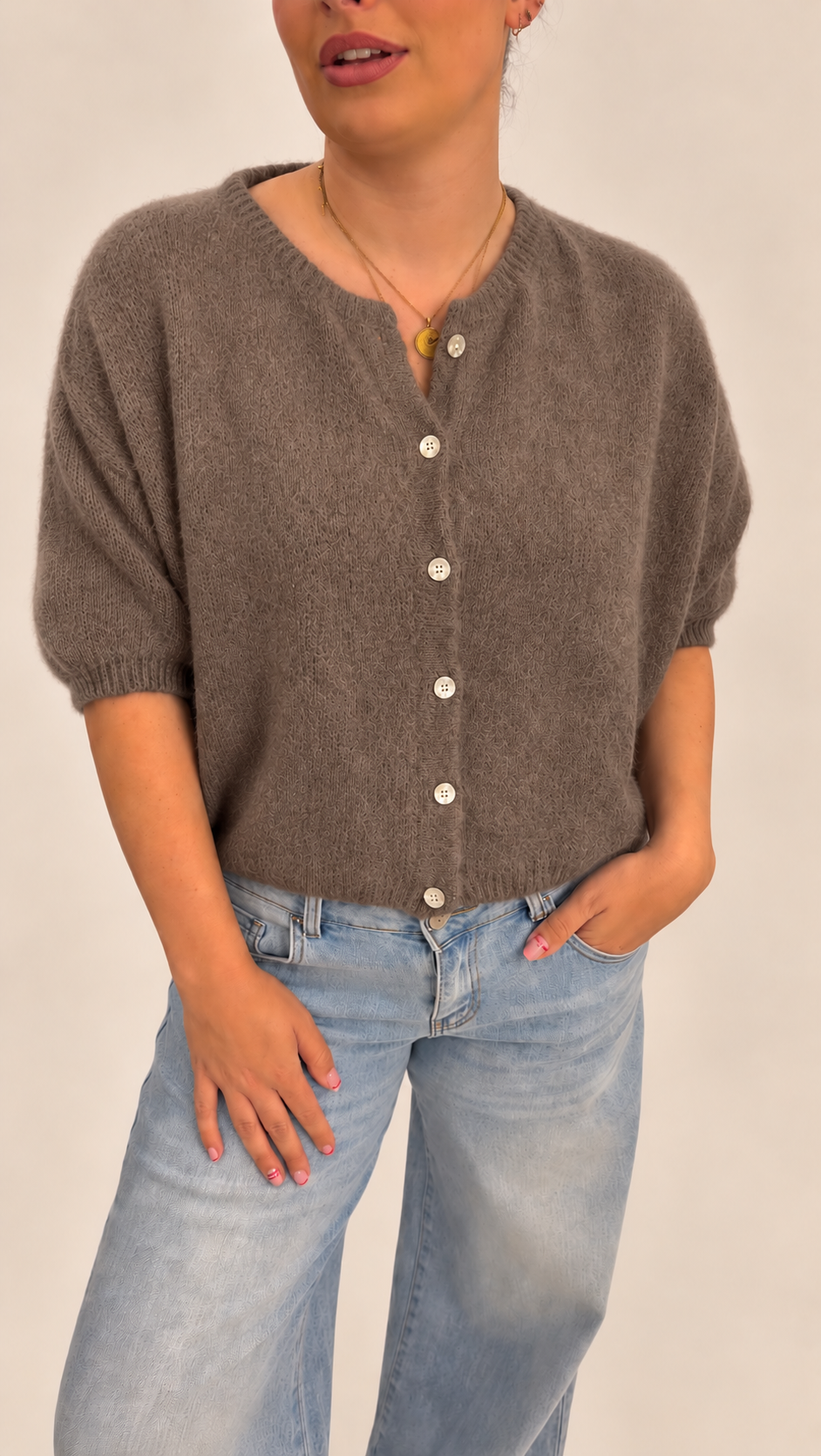Maddie Mohair Short Sleeved Cardigan