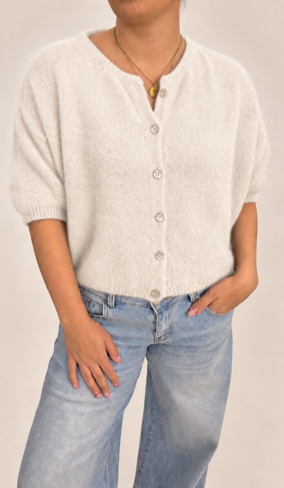 Maddie Mohair Short Sleeved Cardigan