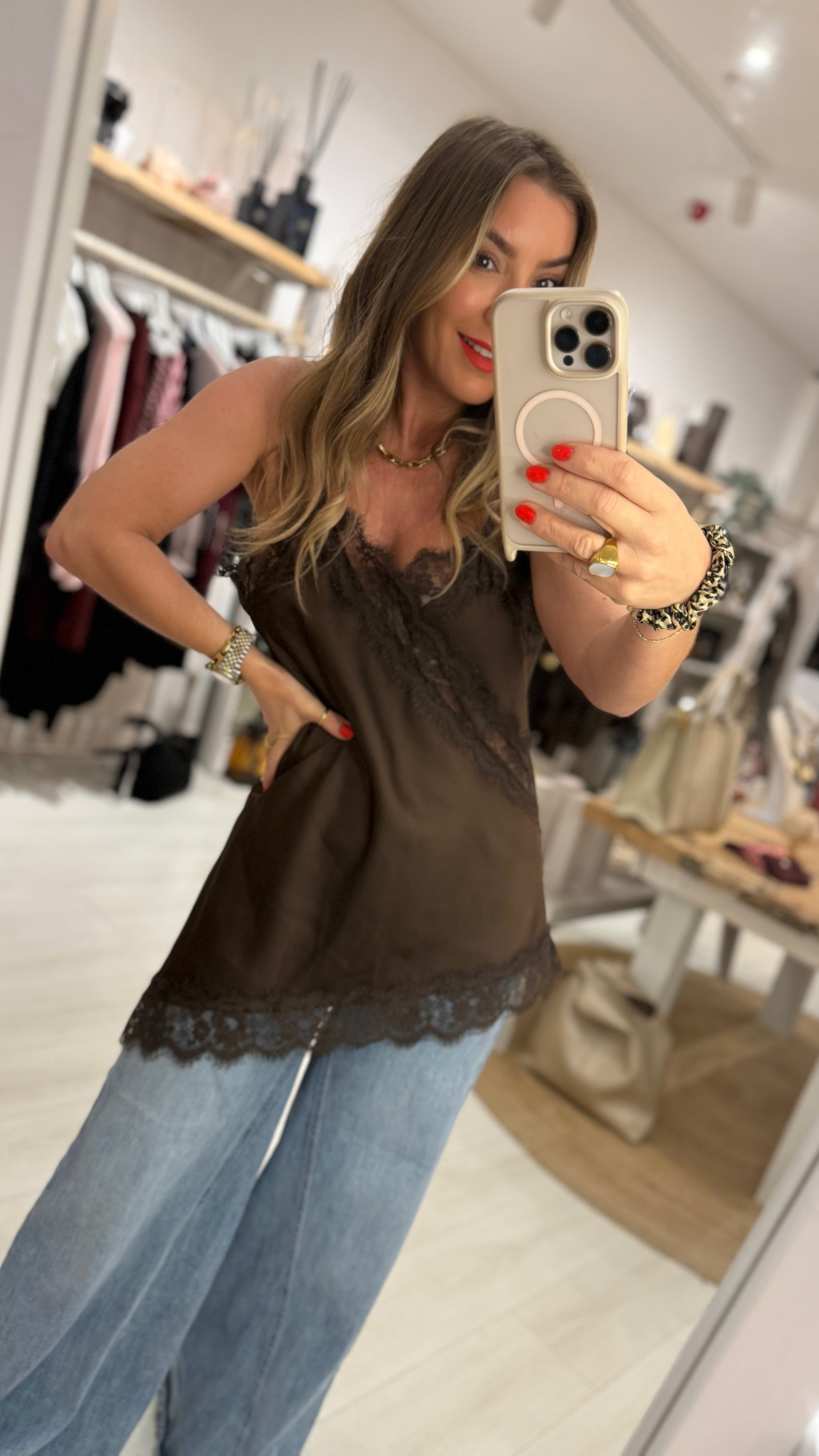 Serene Satin Lace Cami