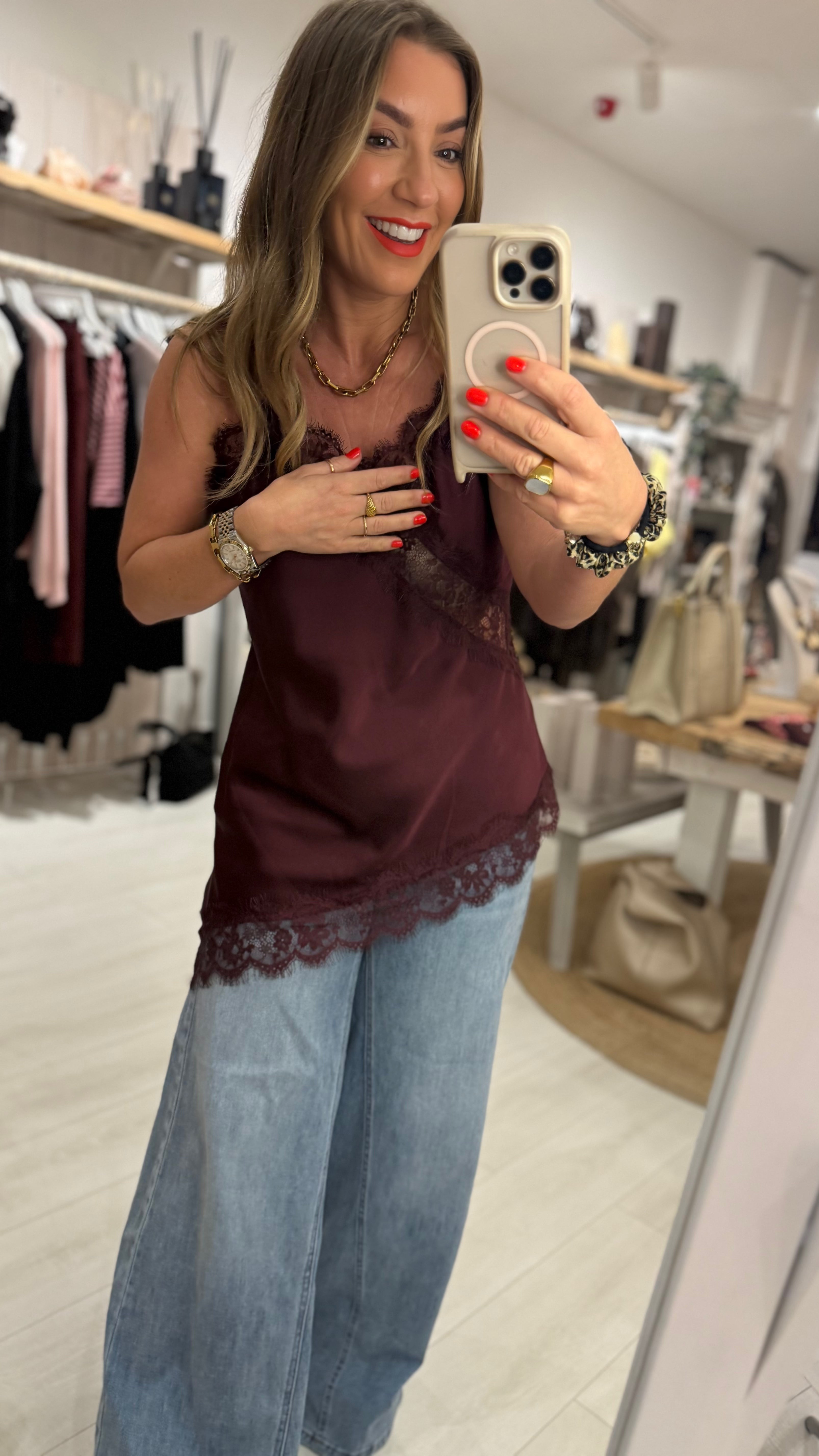 Serene Satin Lace Cami