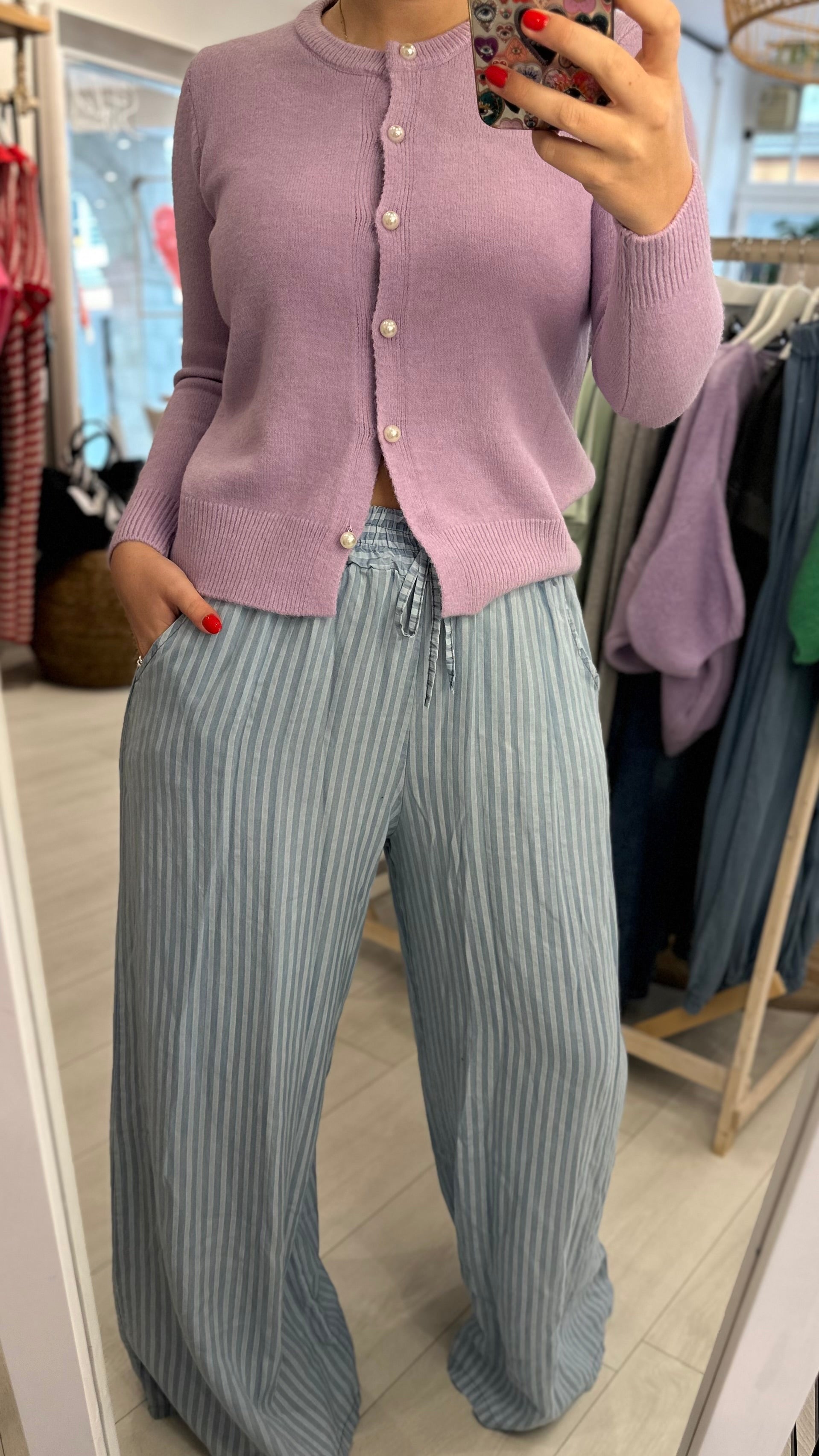 Ollie Cotton Stripe Trousers