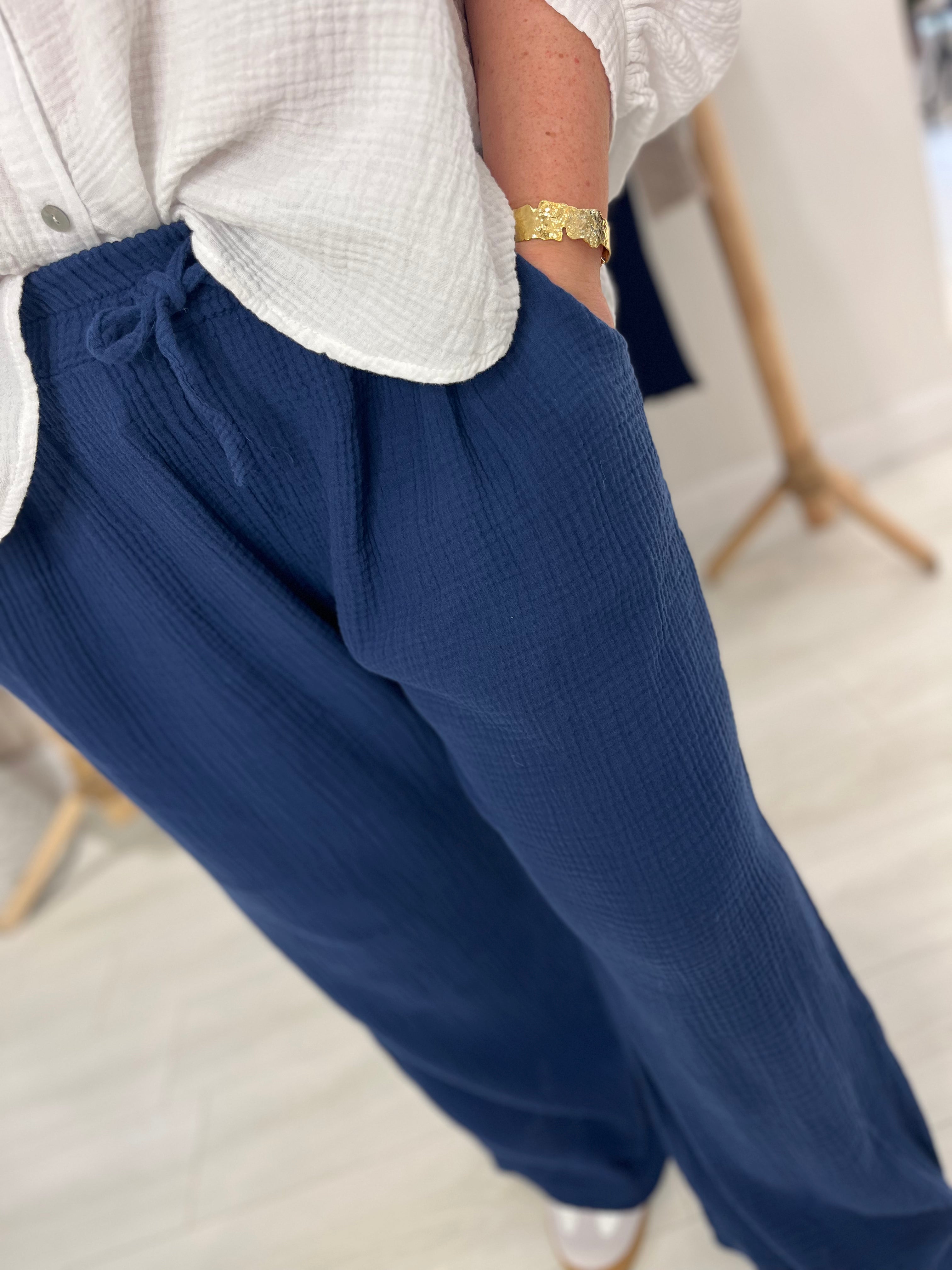 Camden Cheesecloth Wide Leg Trousers