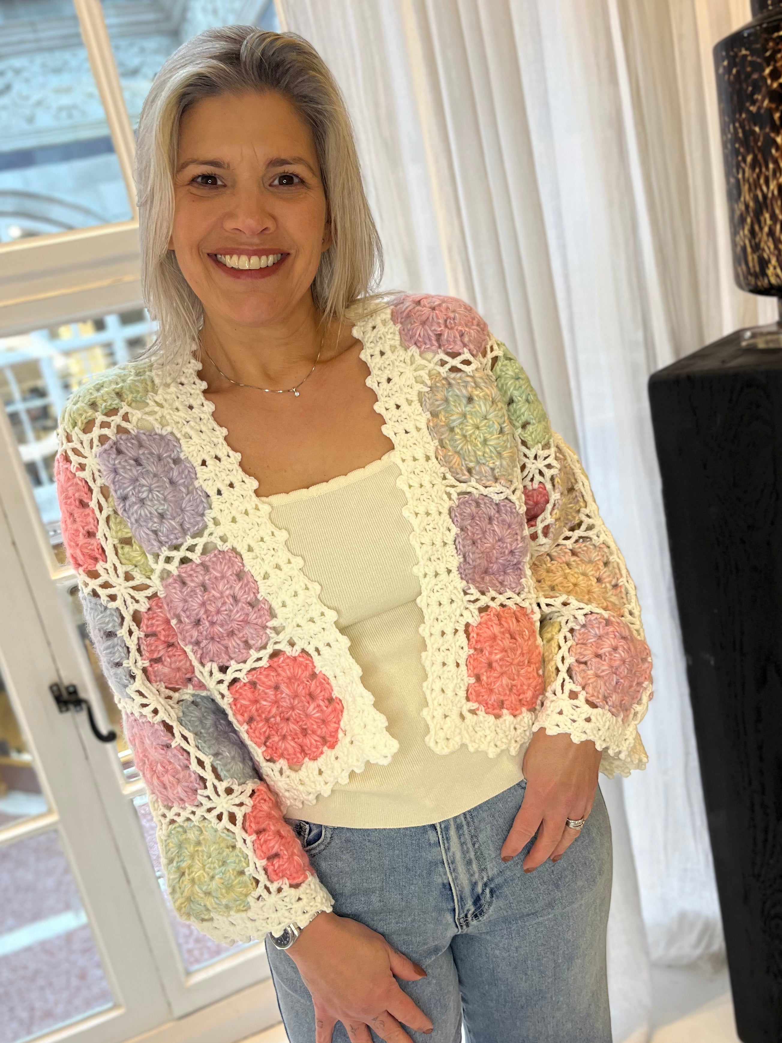 Elysia Panelled Crochet Cardigan