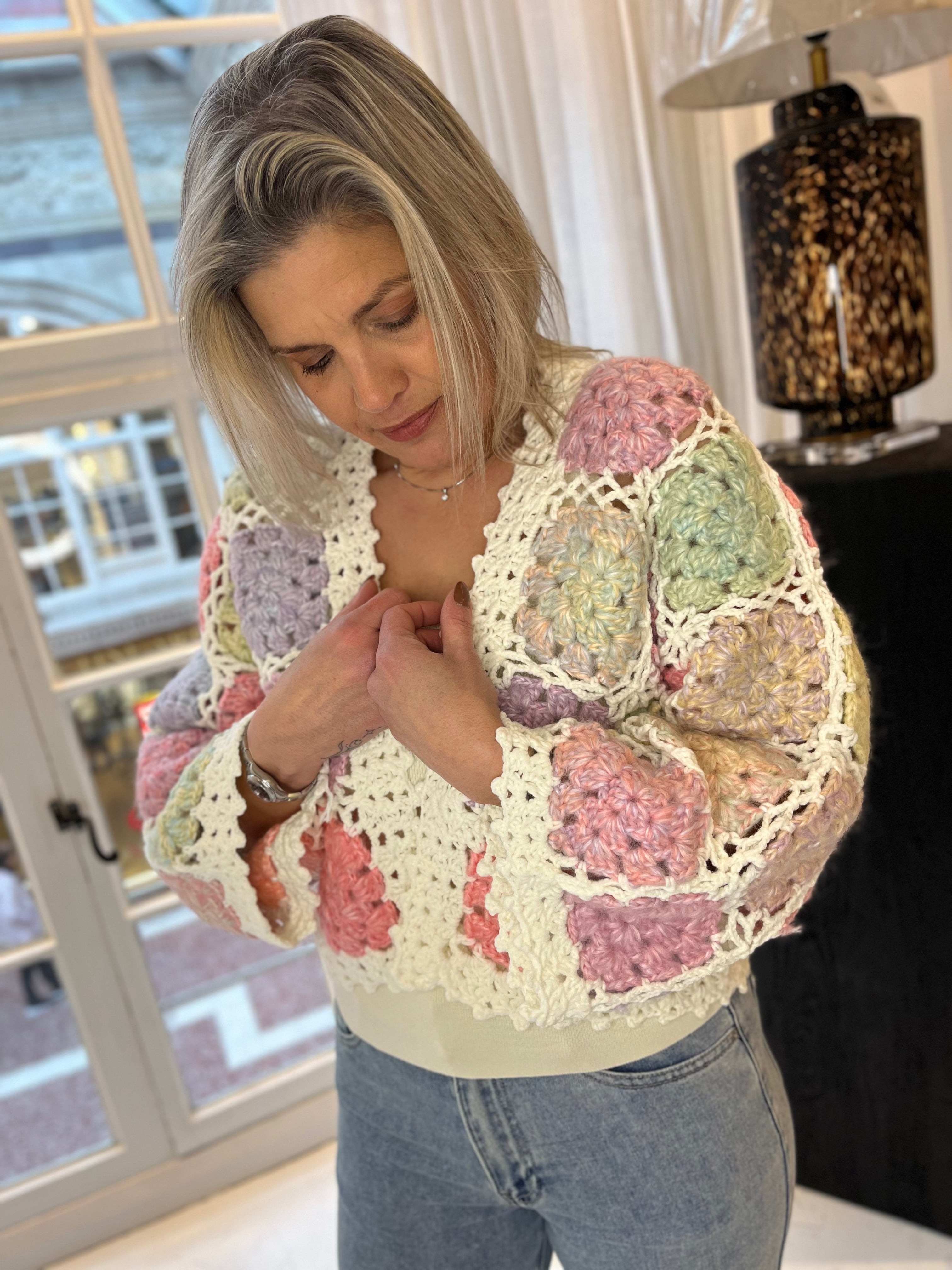 Elysia Panelled Crochet Cardigan