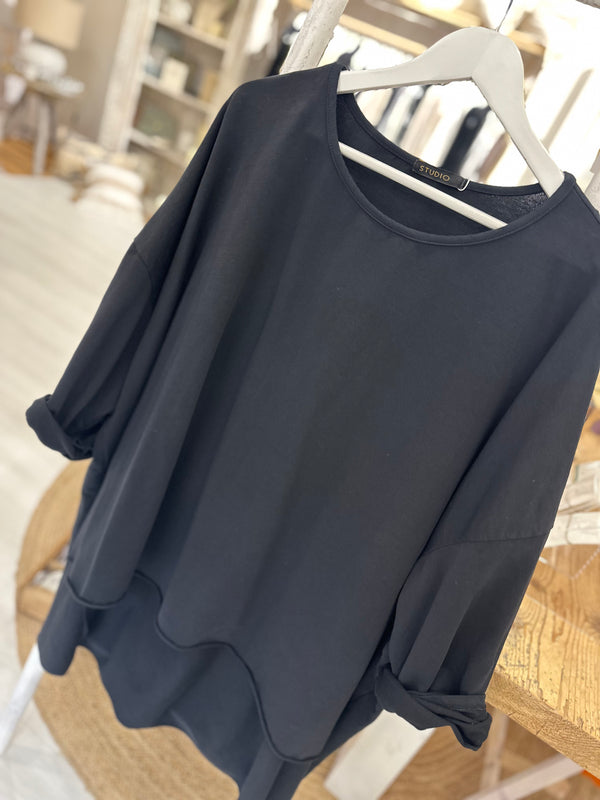 Oversized Batwing Long Sleeve Top