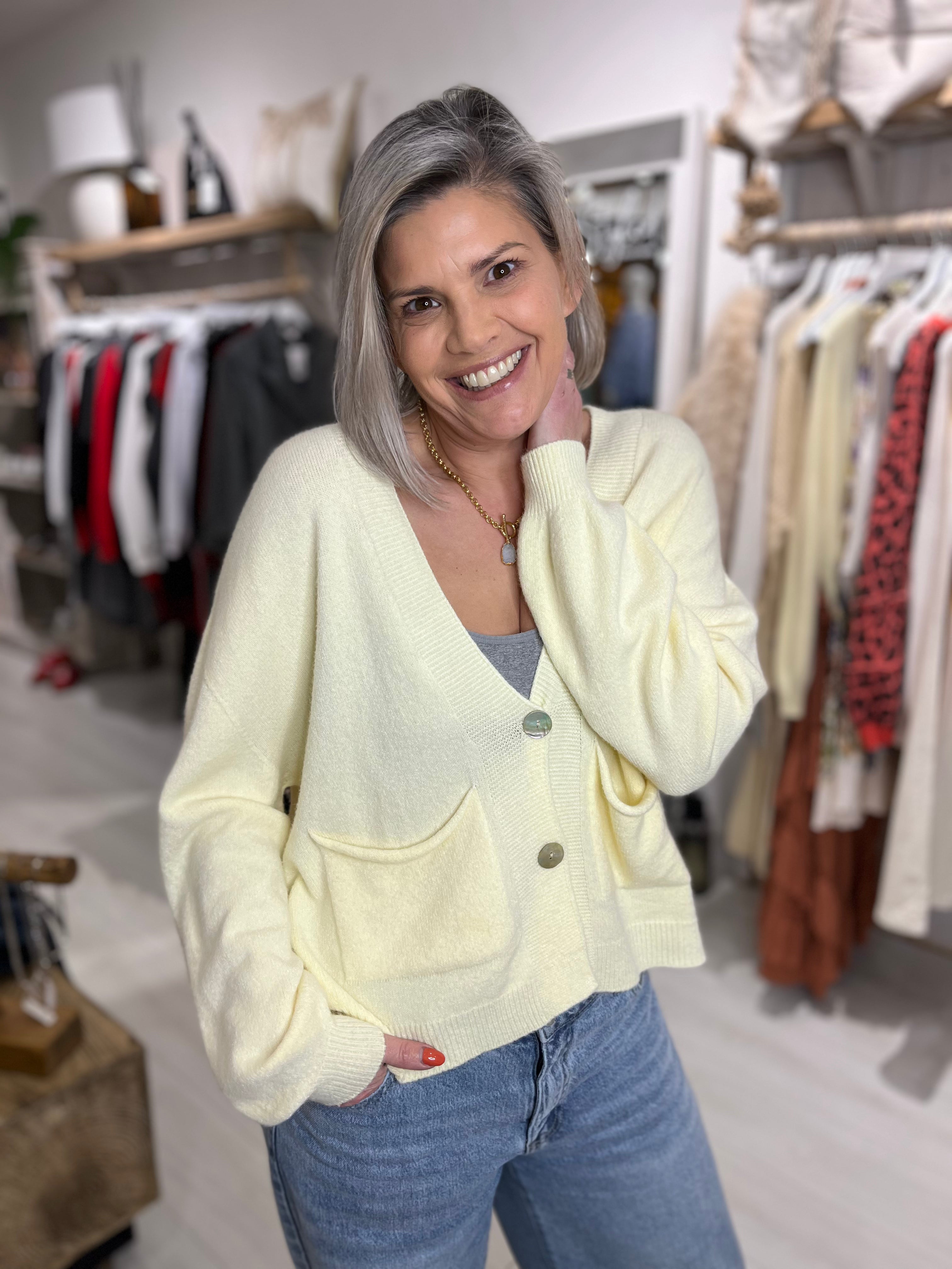 Luxe Button Up Pocketed Cardigan