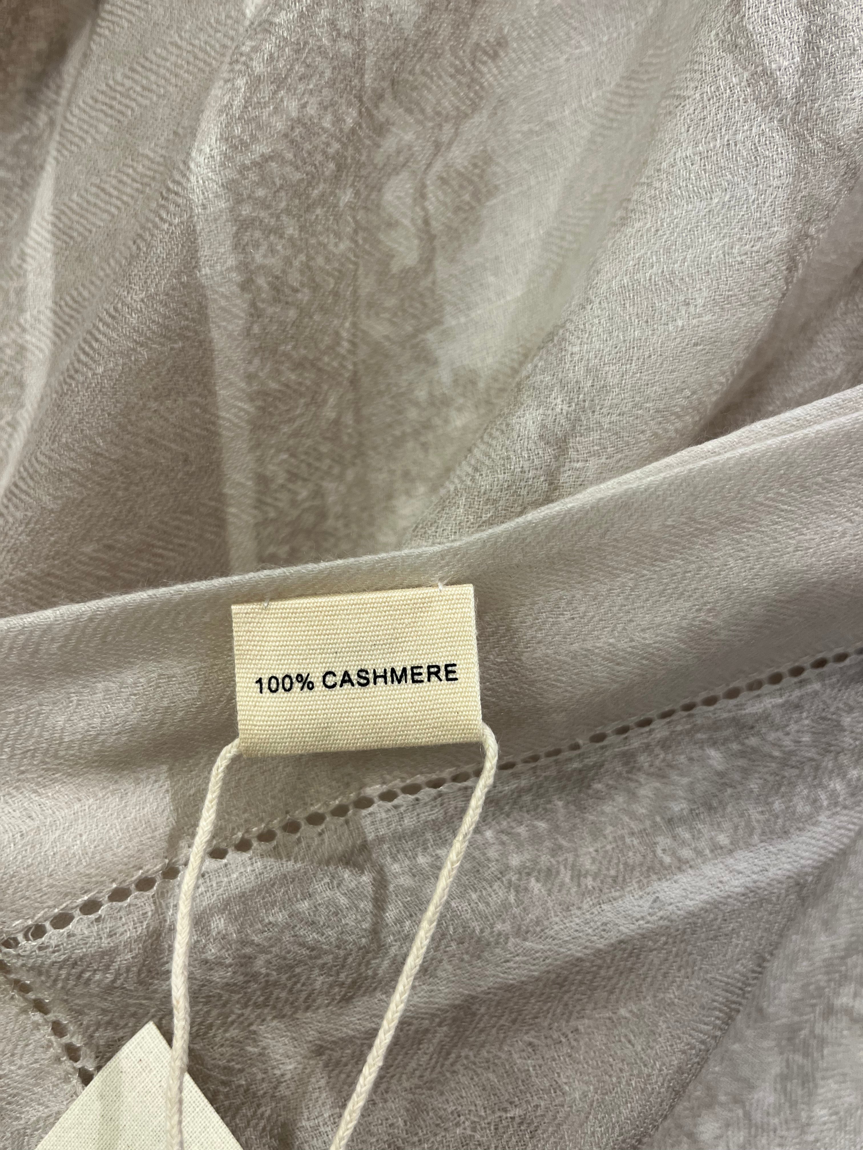 Luxury Cashmere Scarf: Stone Nature Print