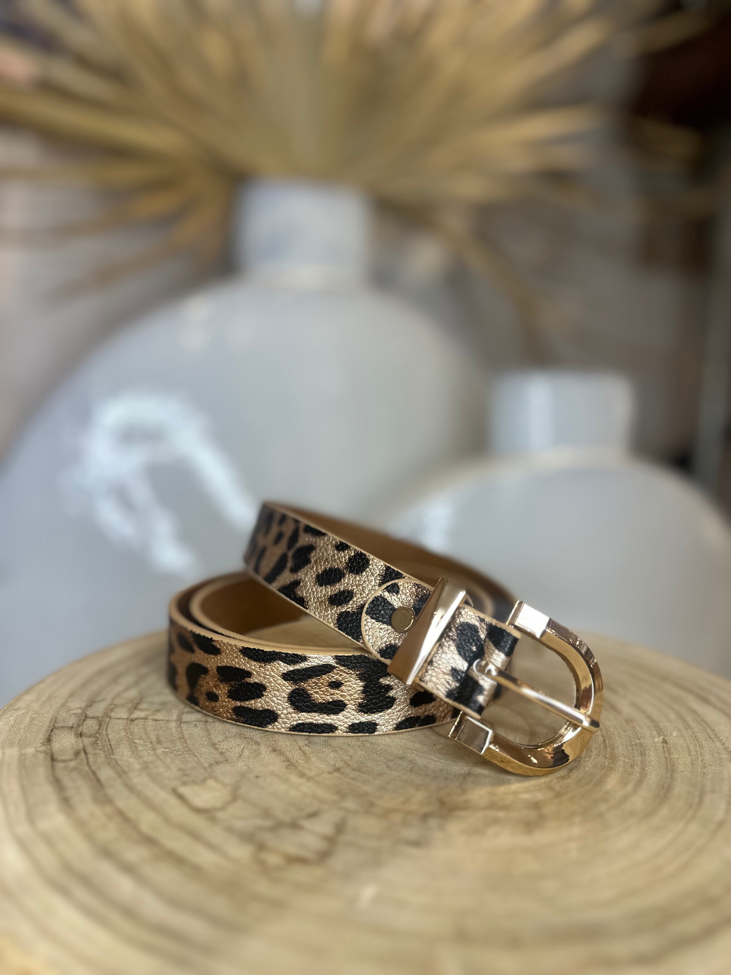 Metallic Leopard Belt