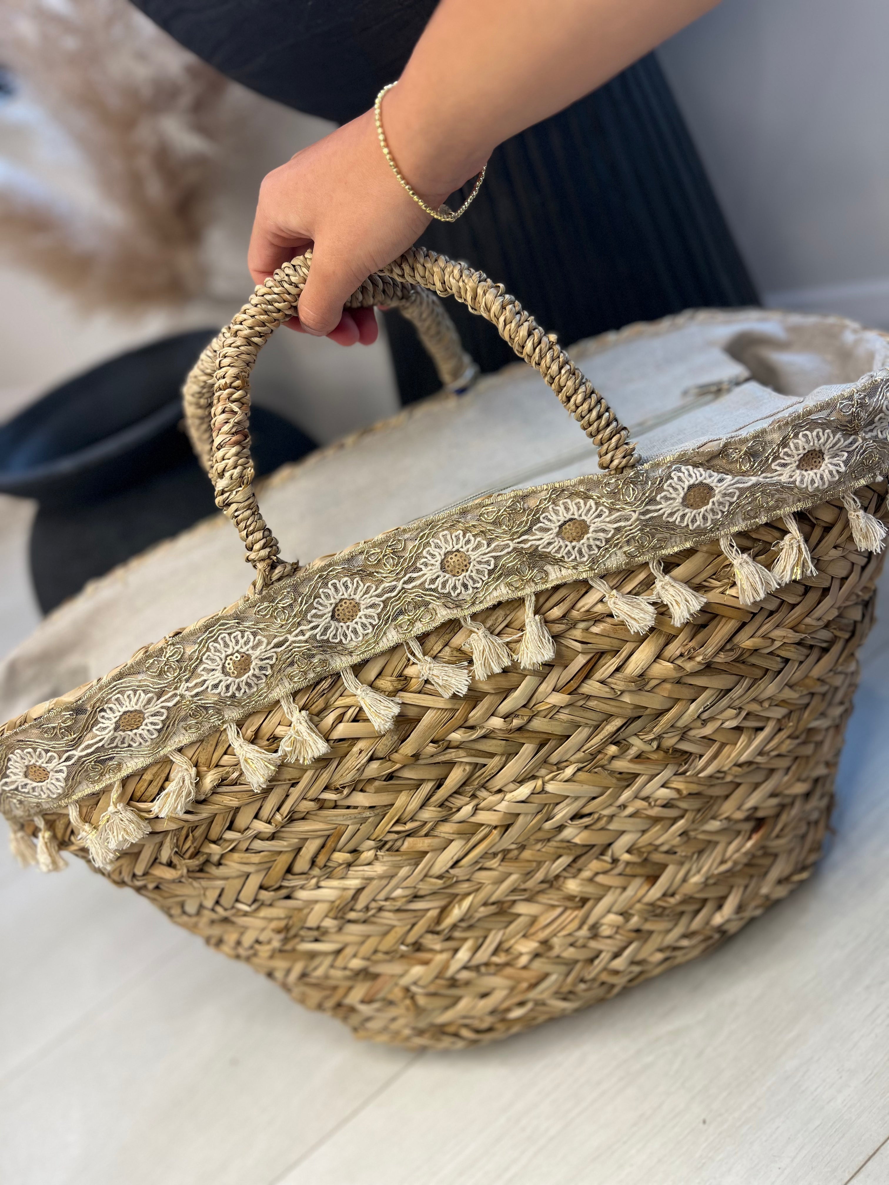 Zuri Oversized Straw Tote