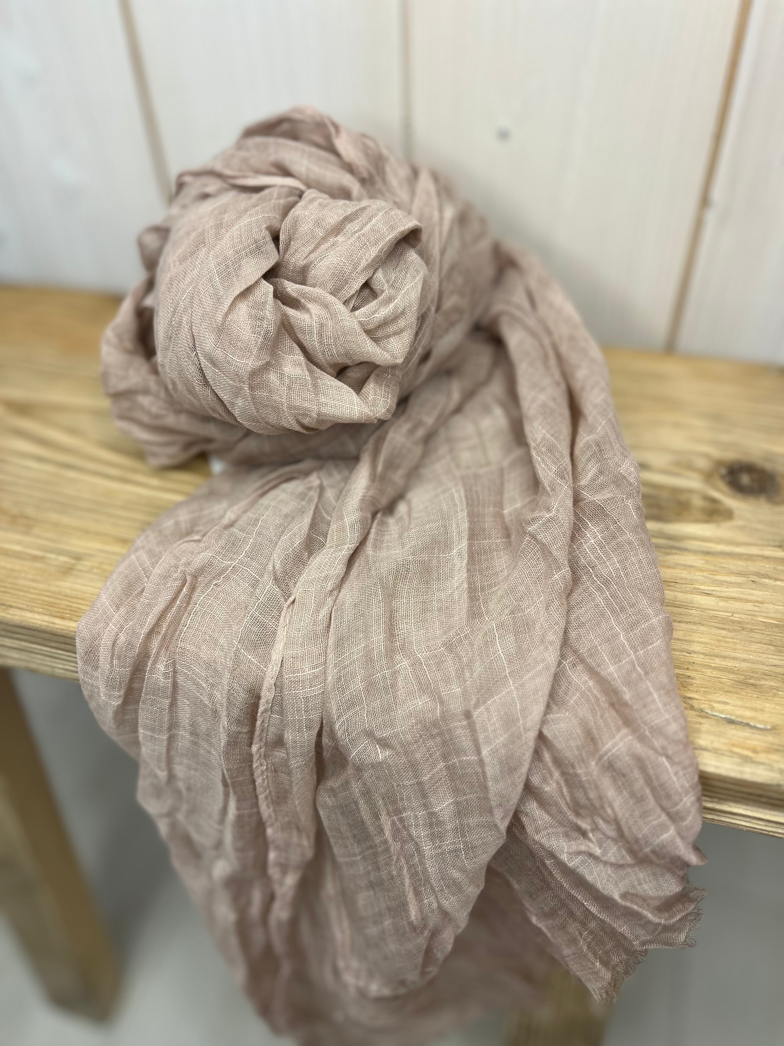 Cotton Blend Crinkle Scarf
